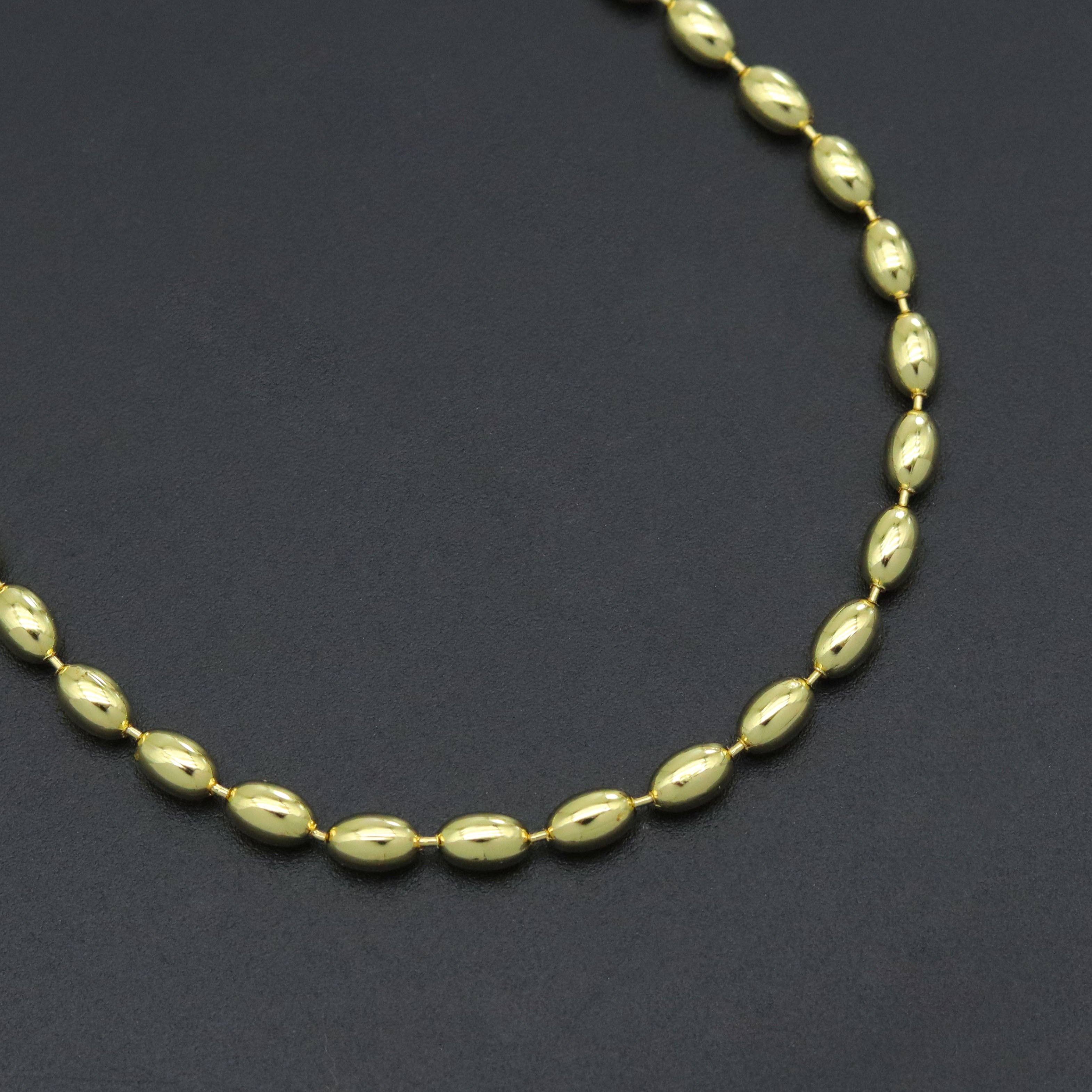 Gold Rice Beads Necklace
