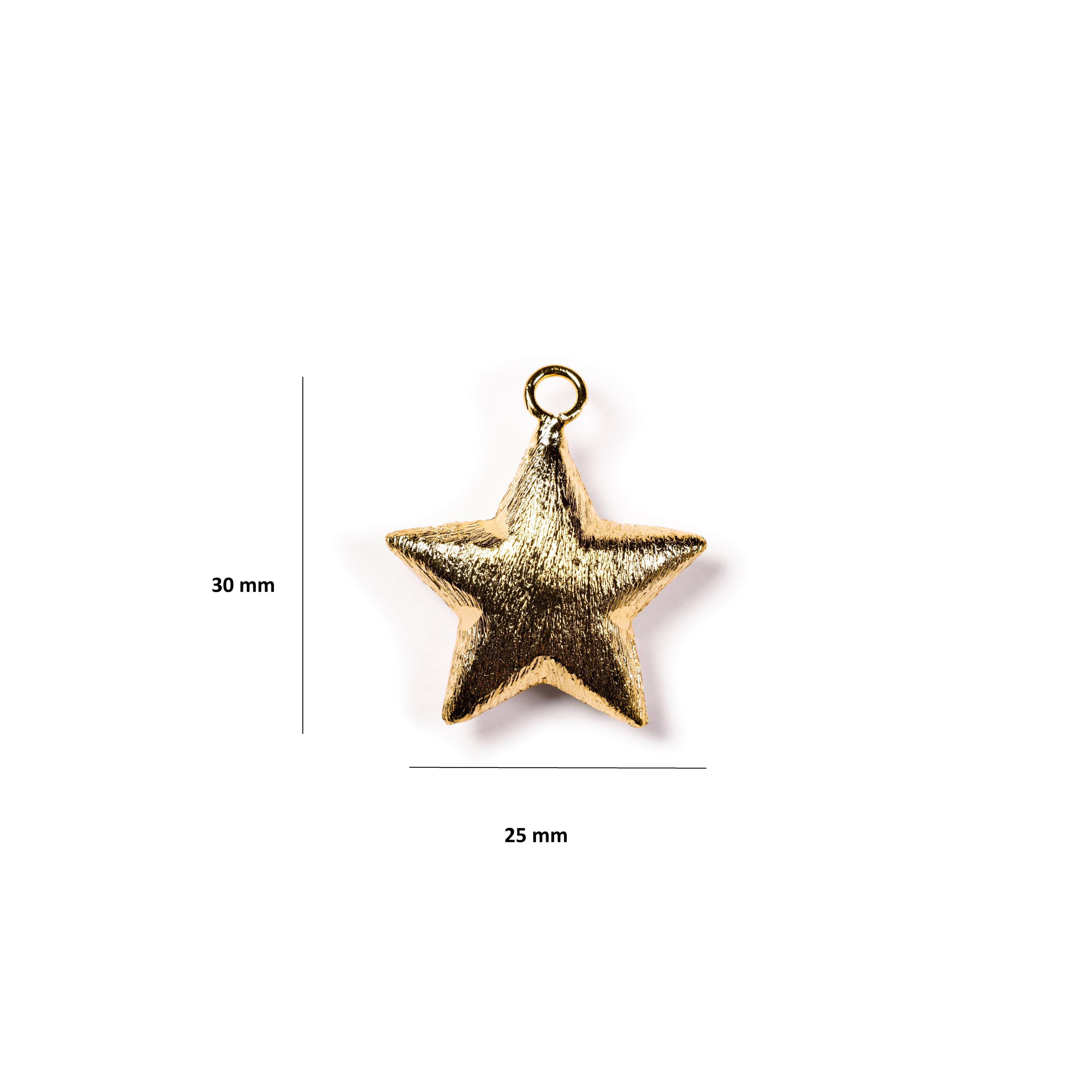 Gold Puffy Star Pendant Statement Piece Gift CPG2952