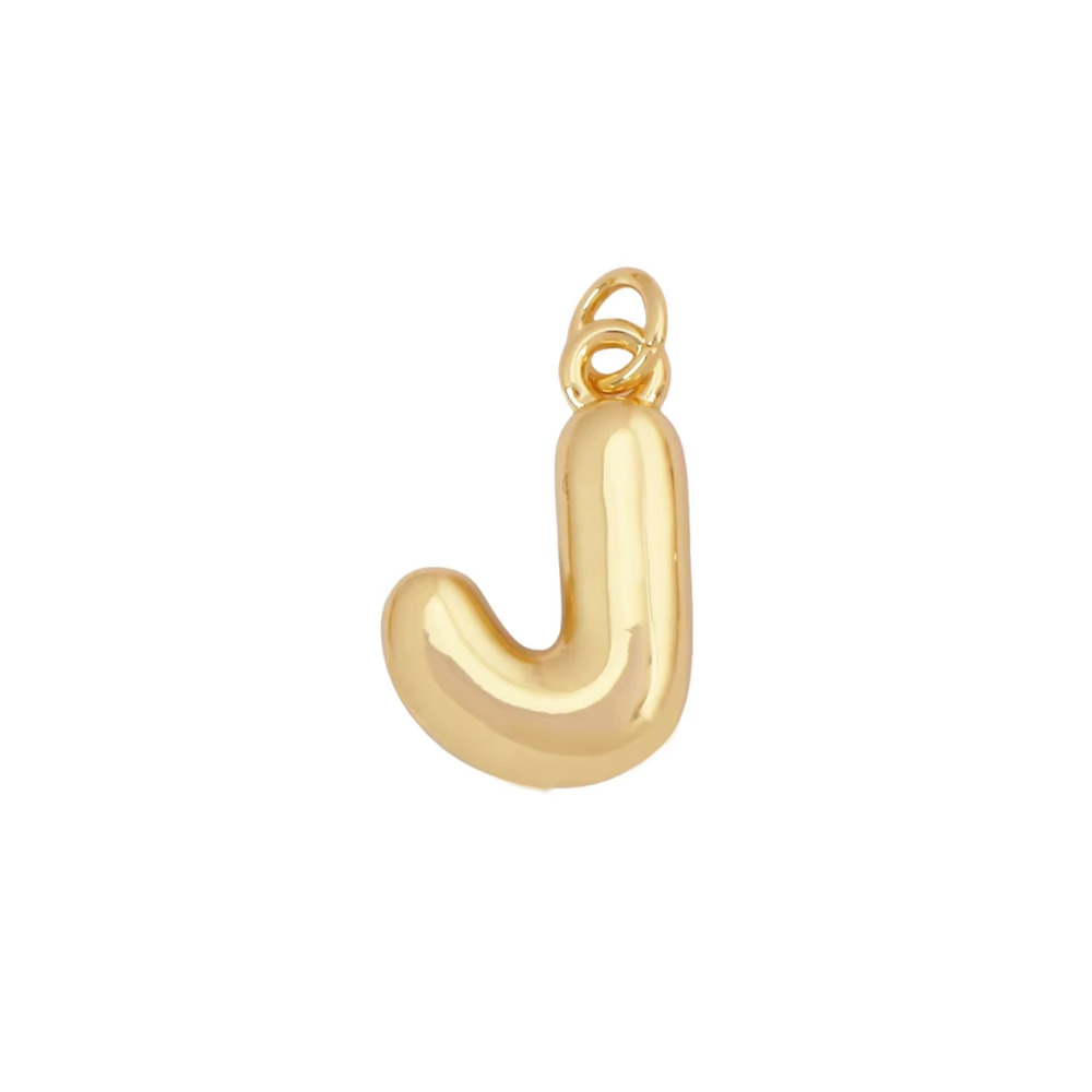 Bubble Letter Initial Charms