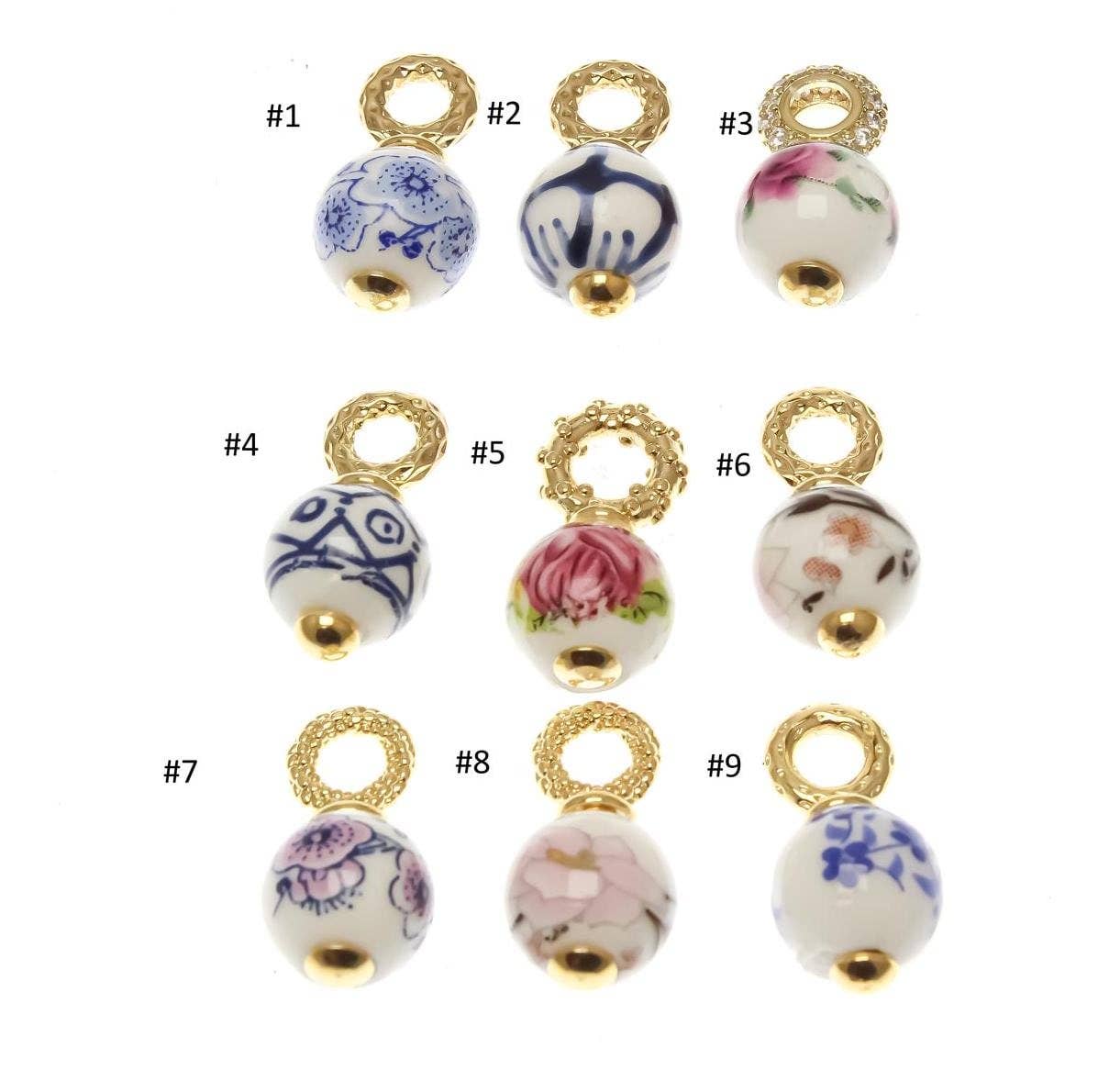 Traditional Chinese Porcelain Vase Charm, Blue and White