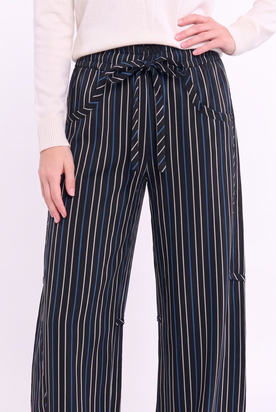 CB10394J Pinstripe Drawstring Pants