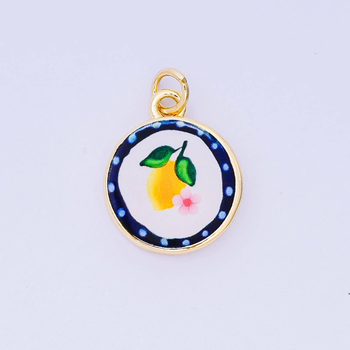 24K Gold Filled 18mm Enamel Art Beach Theme Charms