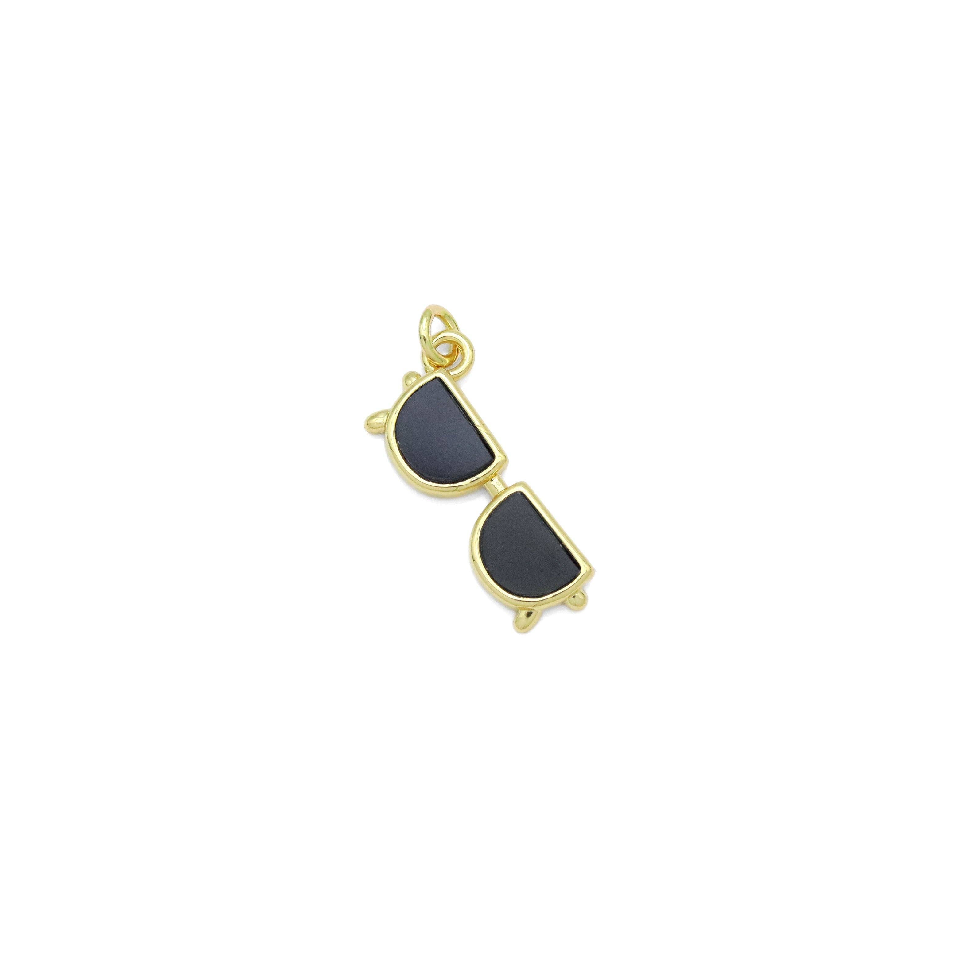 Black Enamel Gold Sunglasses Charm