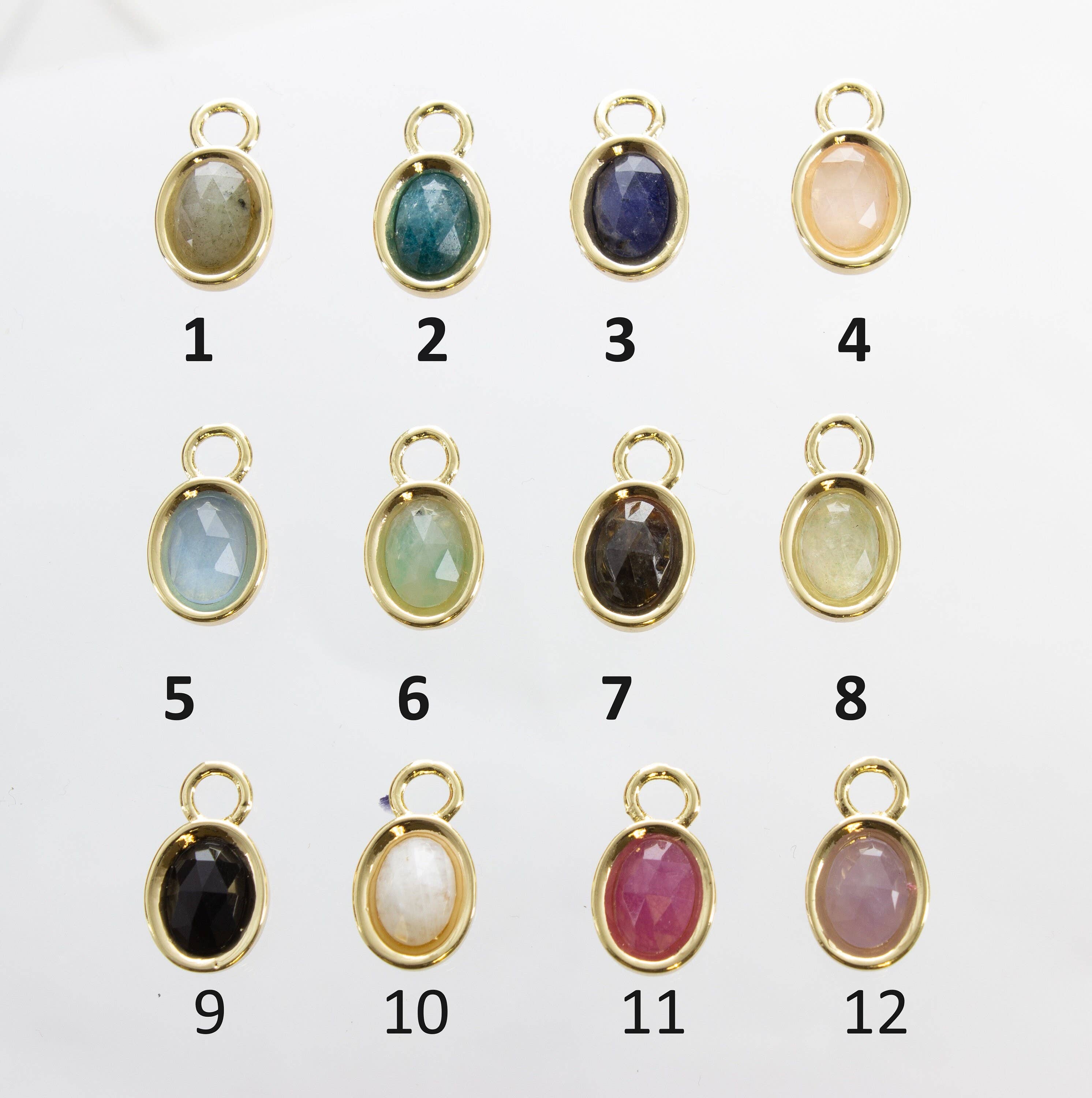 Natural Stone Oval Charms
