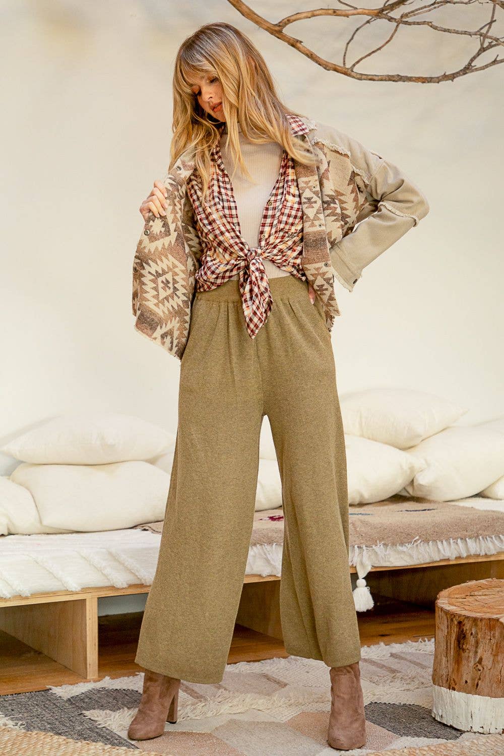 19576 Wide Leg Sweater Pants