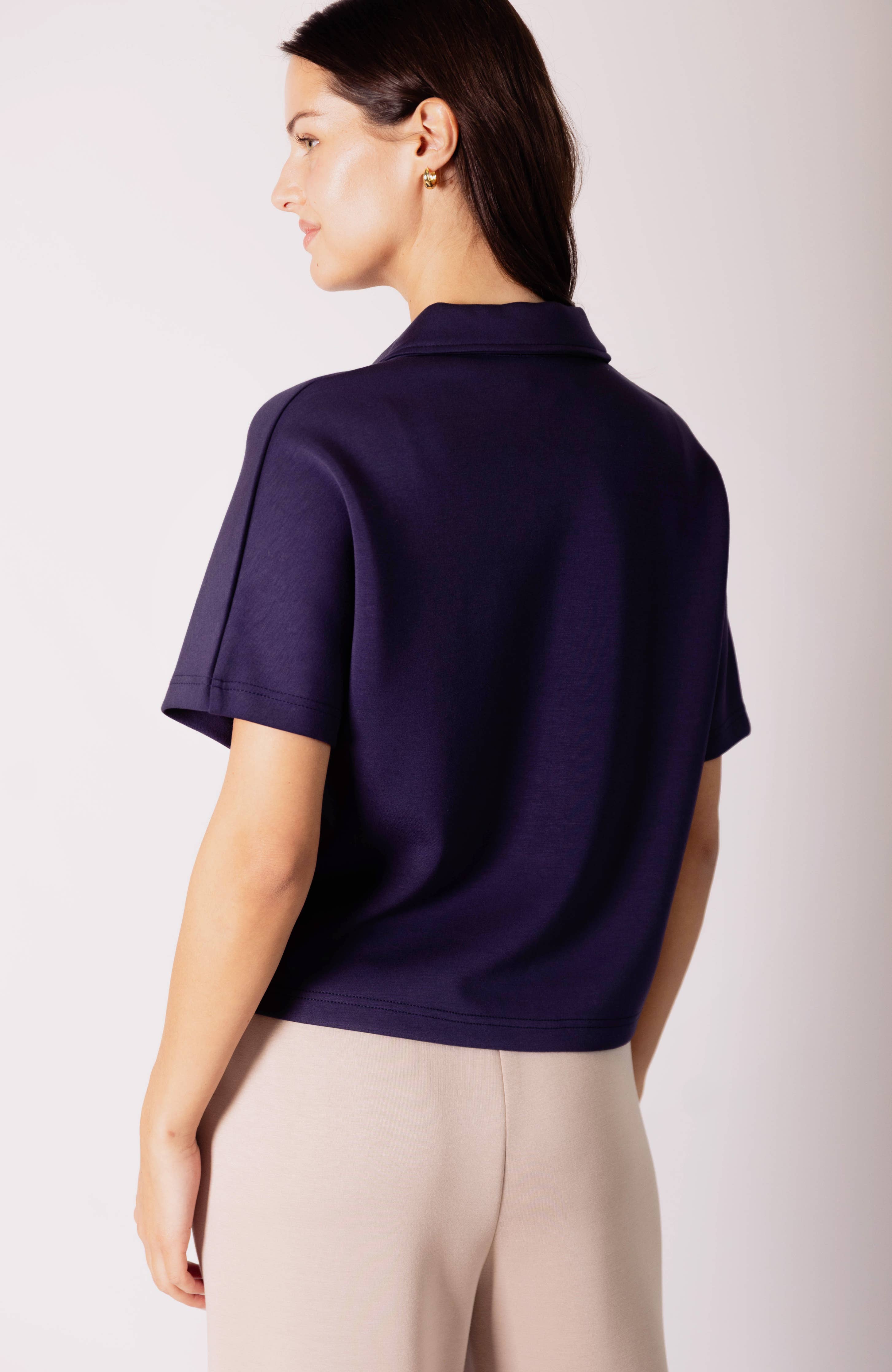 Butter Modal Short Sleeve Quarter Zip Top