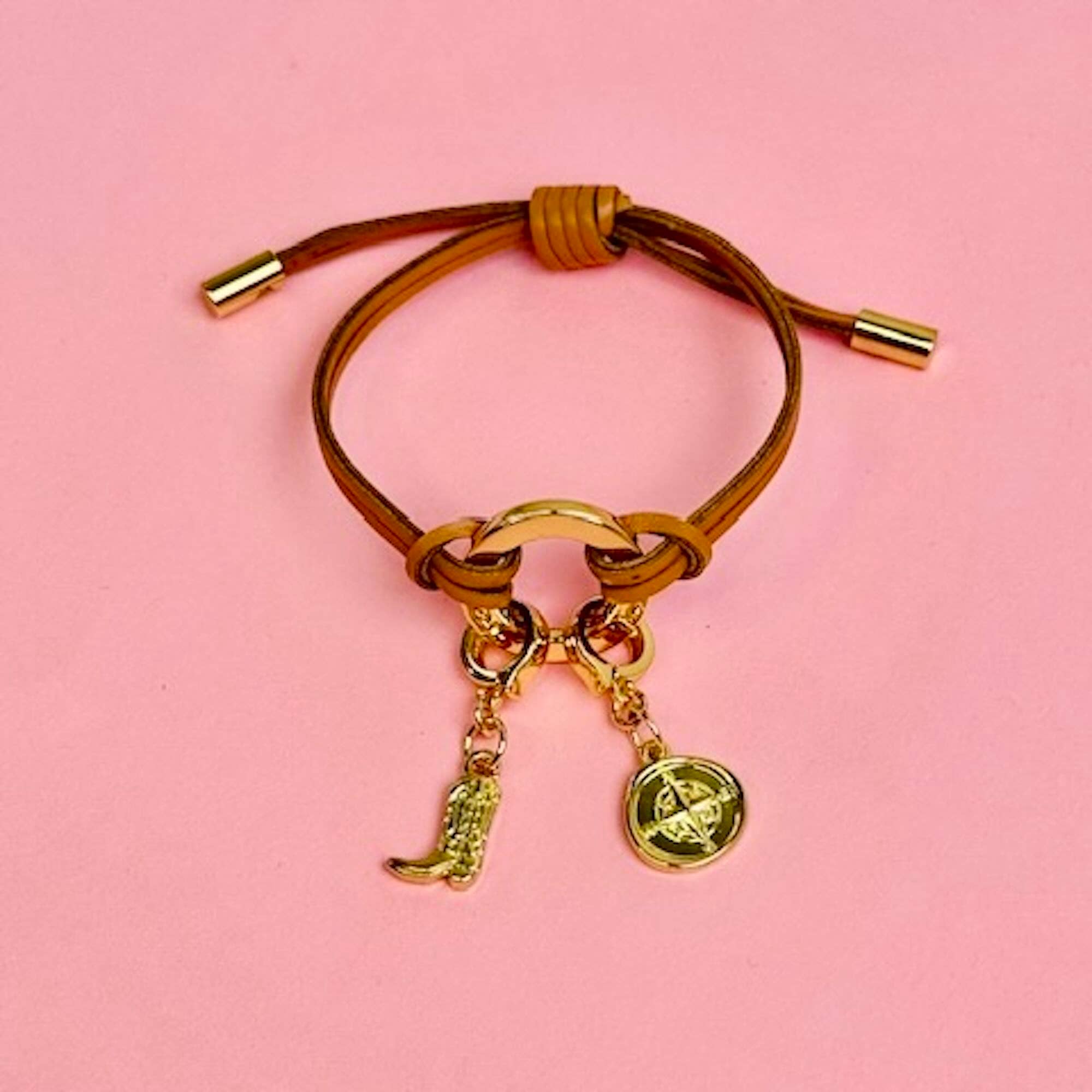 Cord Bracelet - Tan Leather