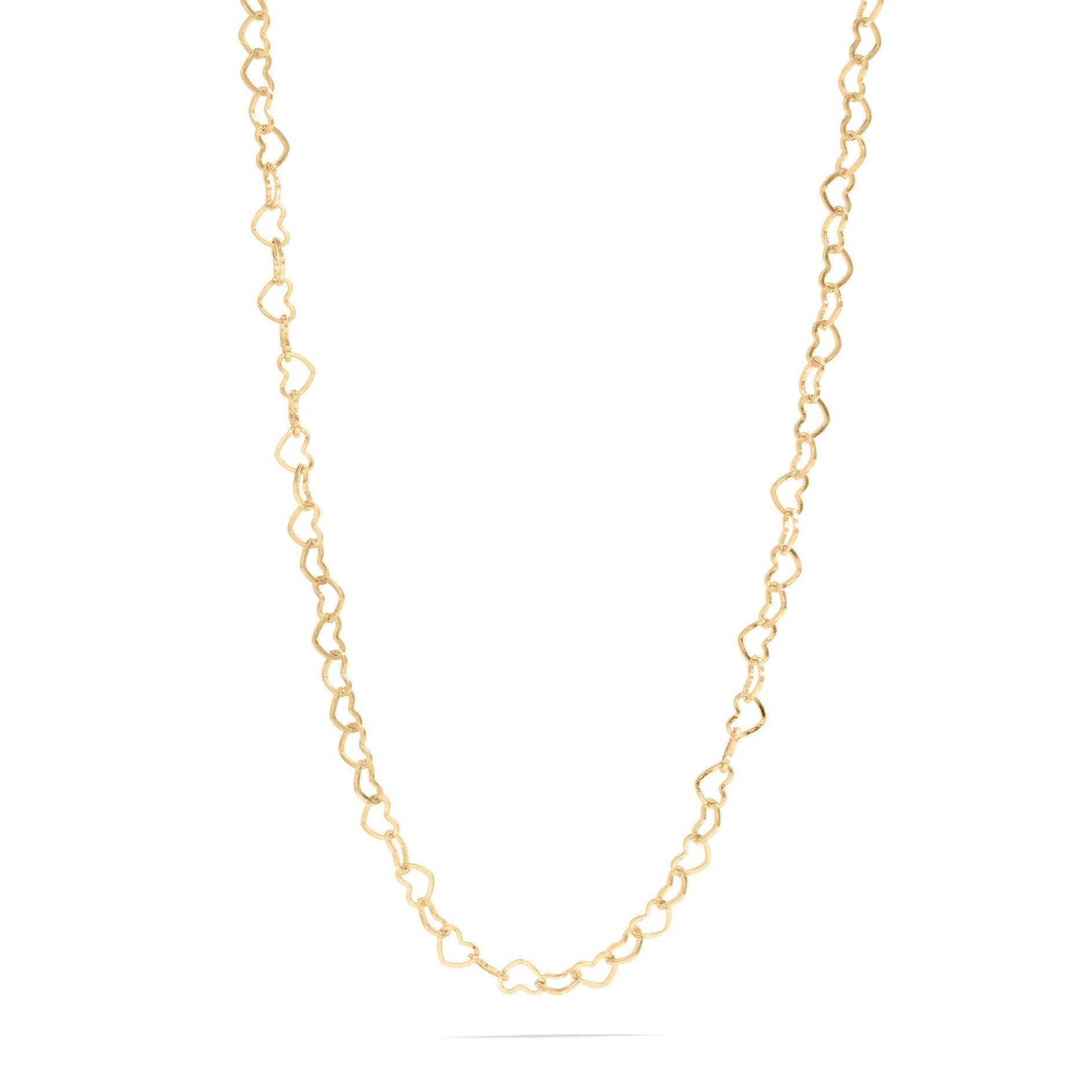 18K Gold PVD Stainless Steel Linked Heart Chain Necklace