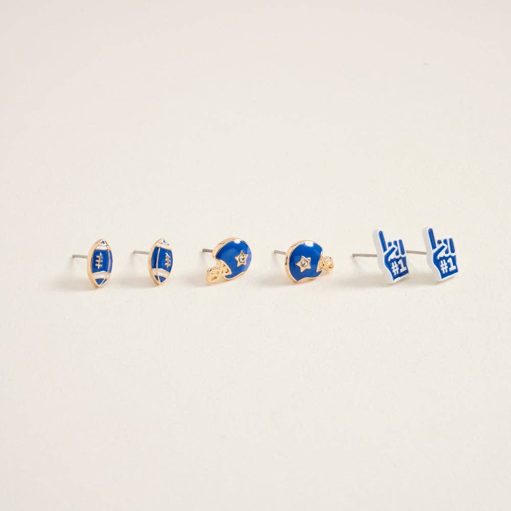 Football Helmet Foam Finger 3 Set Earrings
