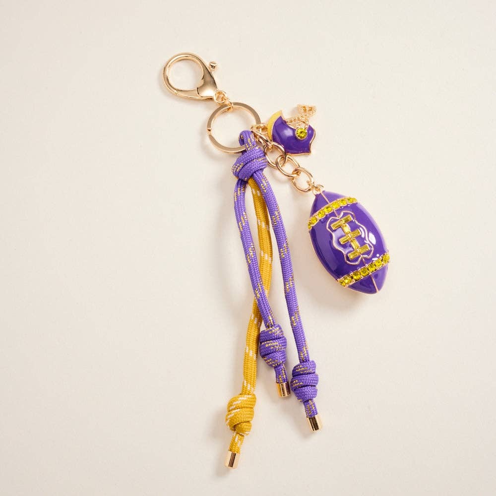 College Football Helmet Paracord Stone Keychain Bag Charm