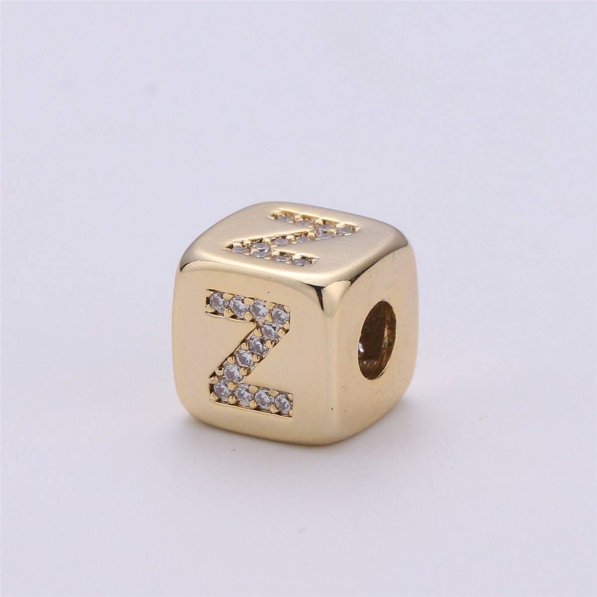 9x9mm Gold Initial Letter Beads, Alphabet Beads, Initial Beads, Alphabet Blocks Micro Pave Initial Block Charm for Bracelet Necklace Supply
