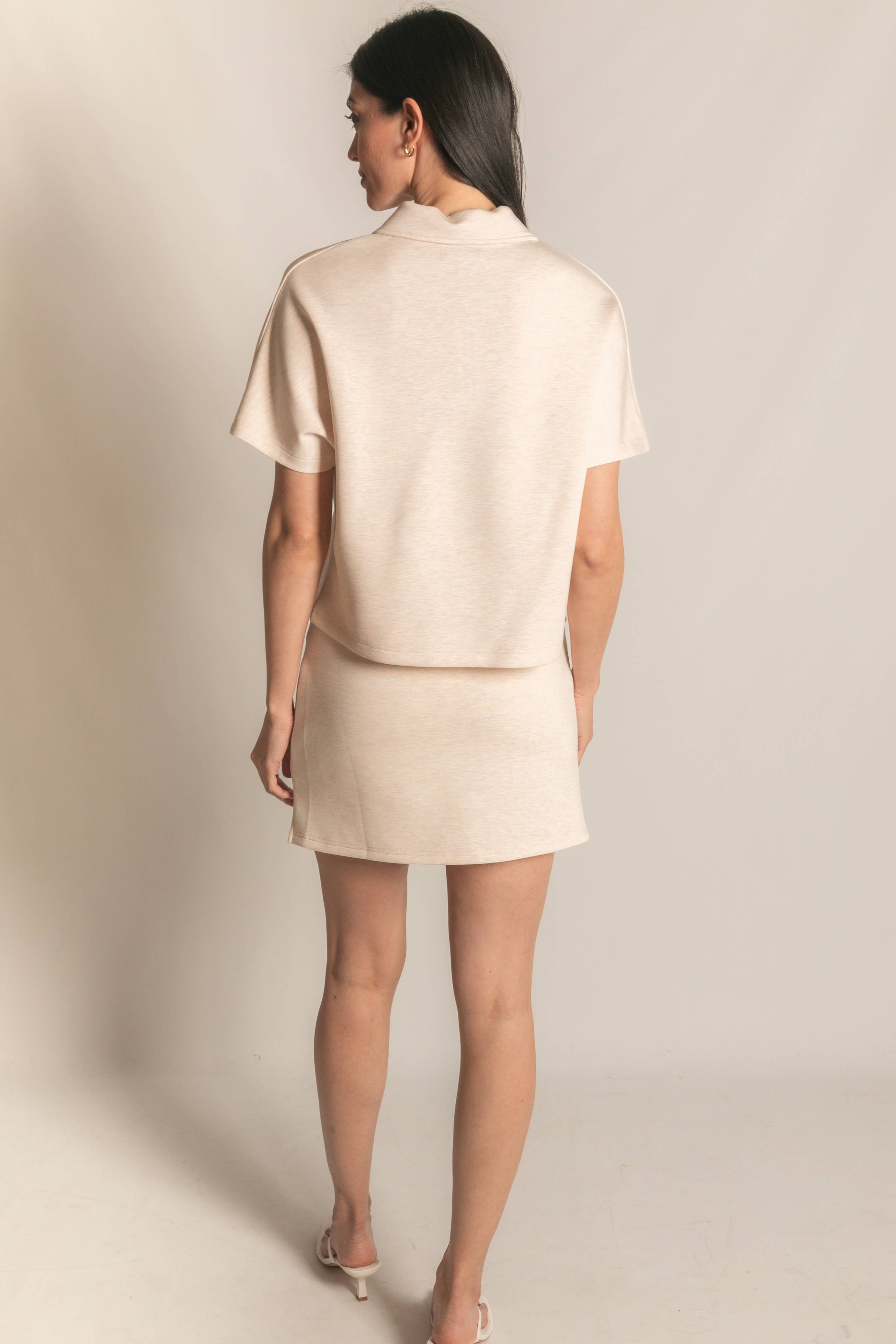 Butter Modal Short Sleeve Quarter Zip Top