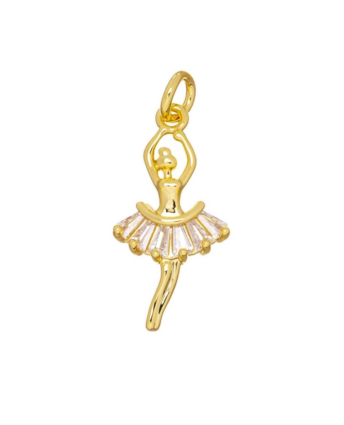 Gold Ballerina Dancing Charm