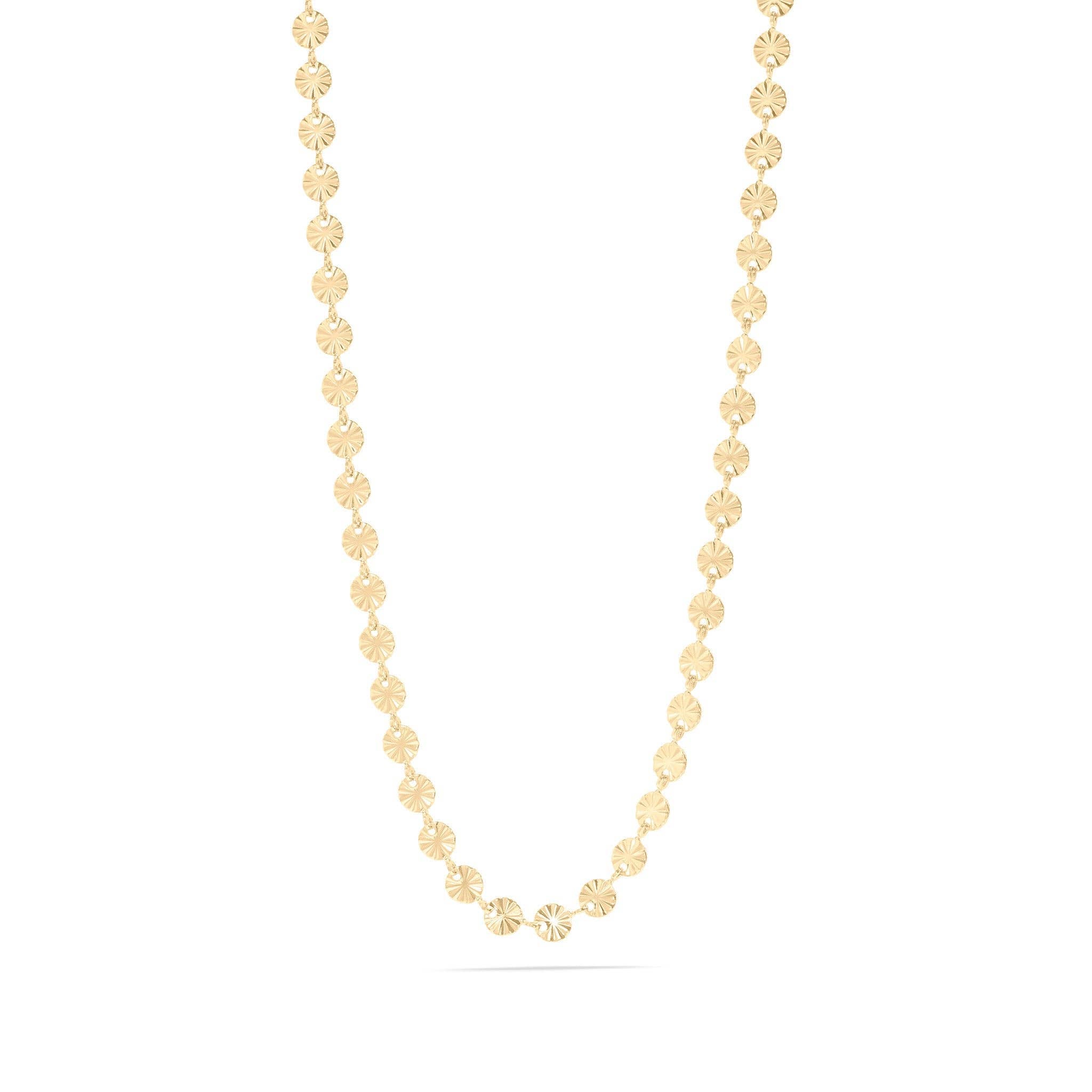 18K Gold PVD Stainless Steel Sunburst Chain Necklace