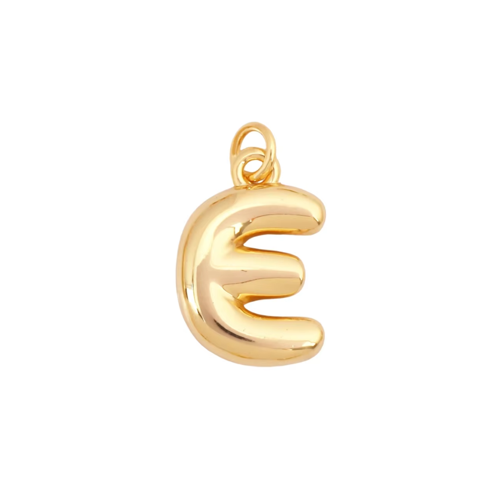 Bubble Letter Initial Charms
