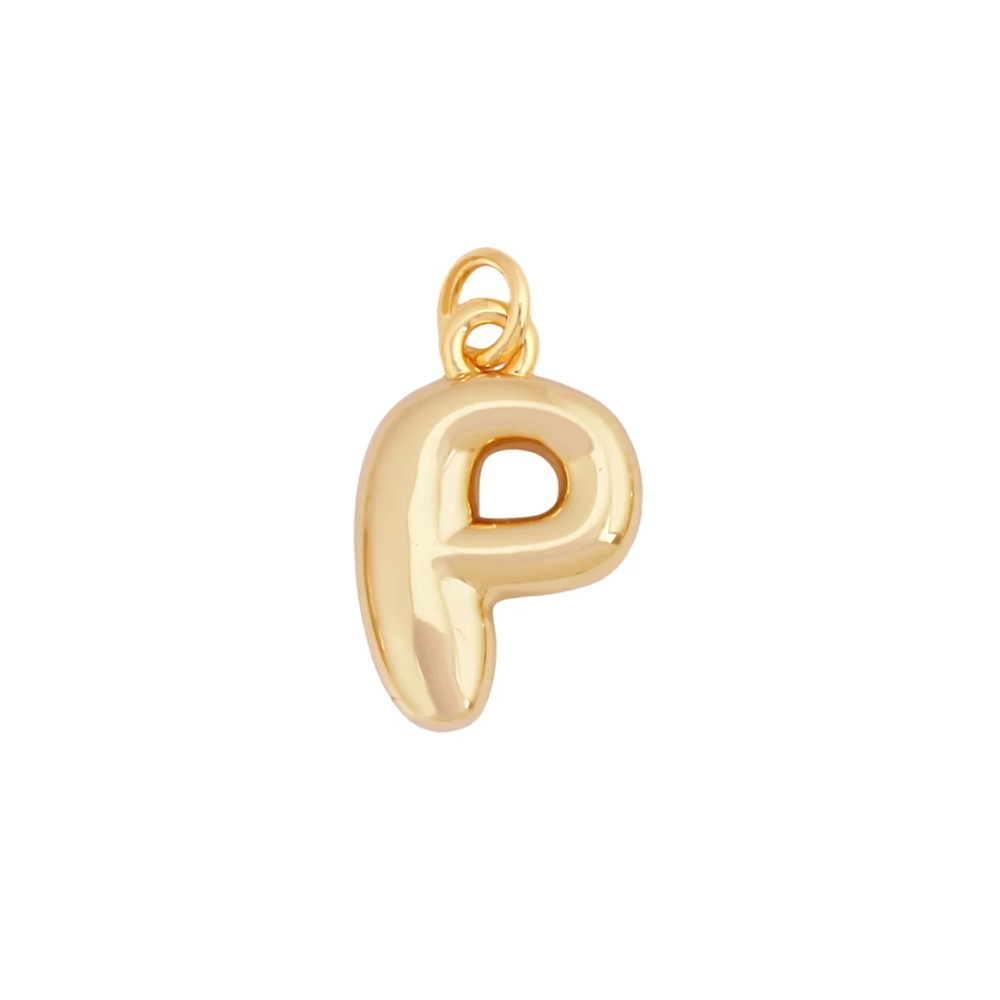 Bubble Letter Initial Charms