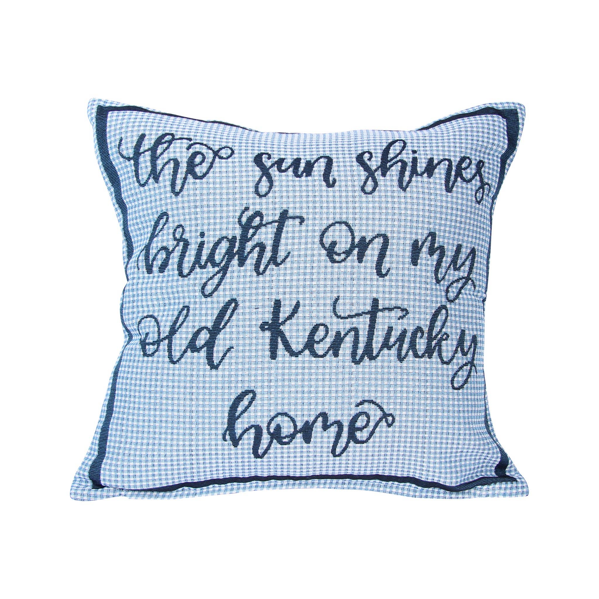 Kentucky Home - Blue Plaid Weep No More Pillow