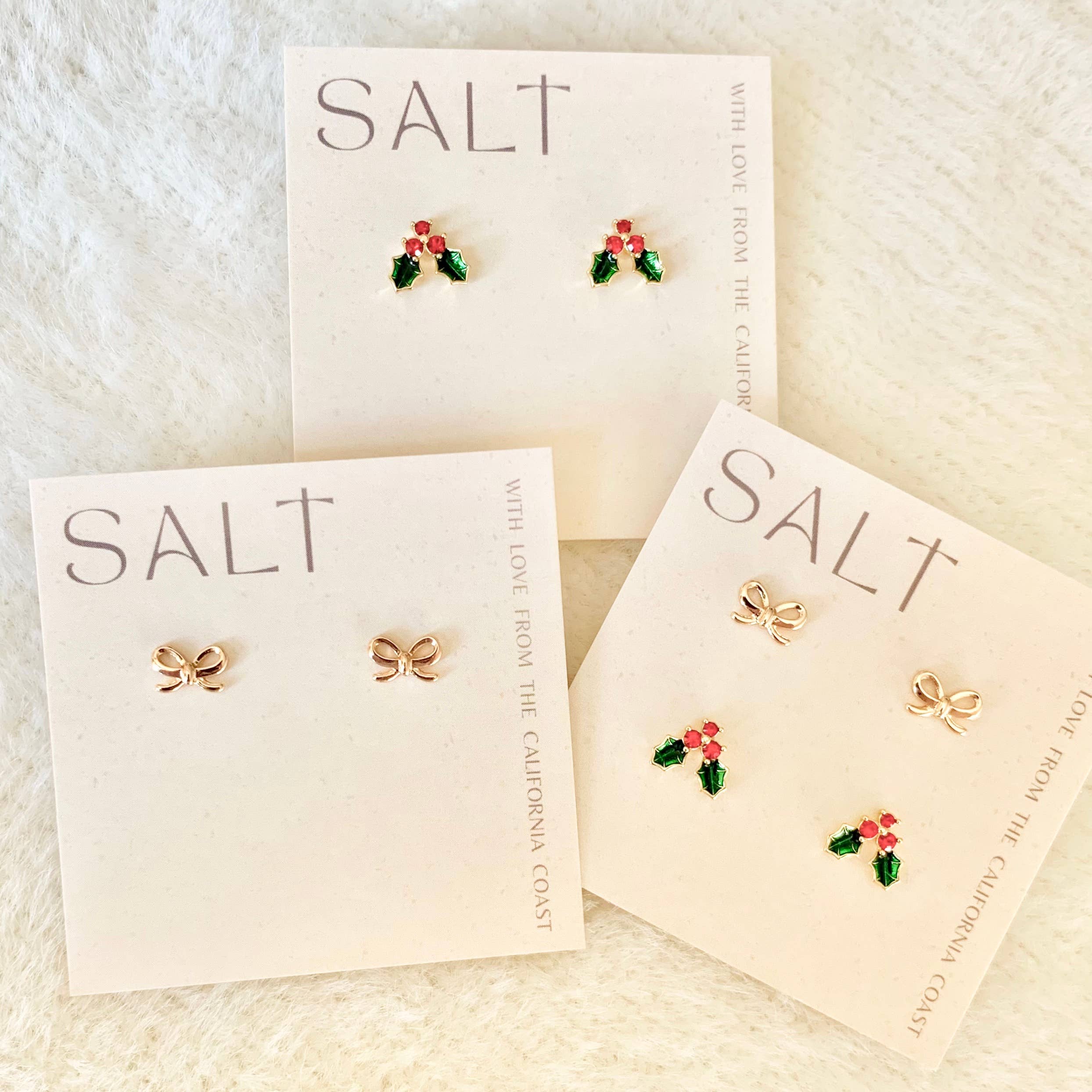 CLASSIC CHRISTMAS STUD PACK | gold | holiday stud earrings