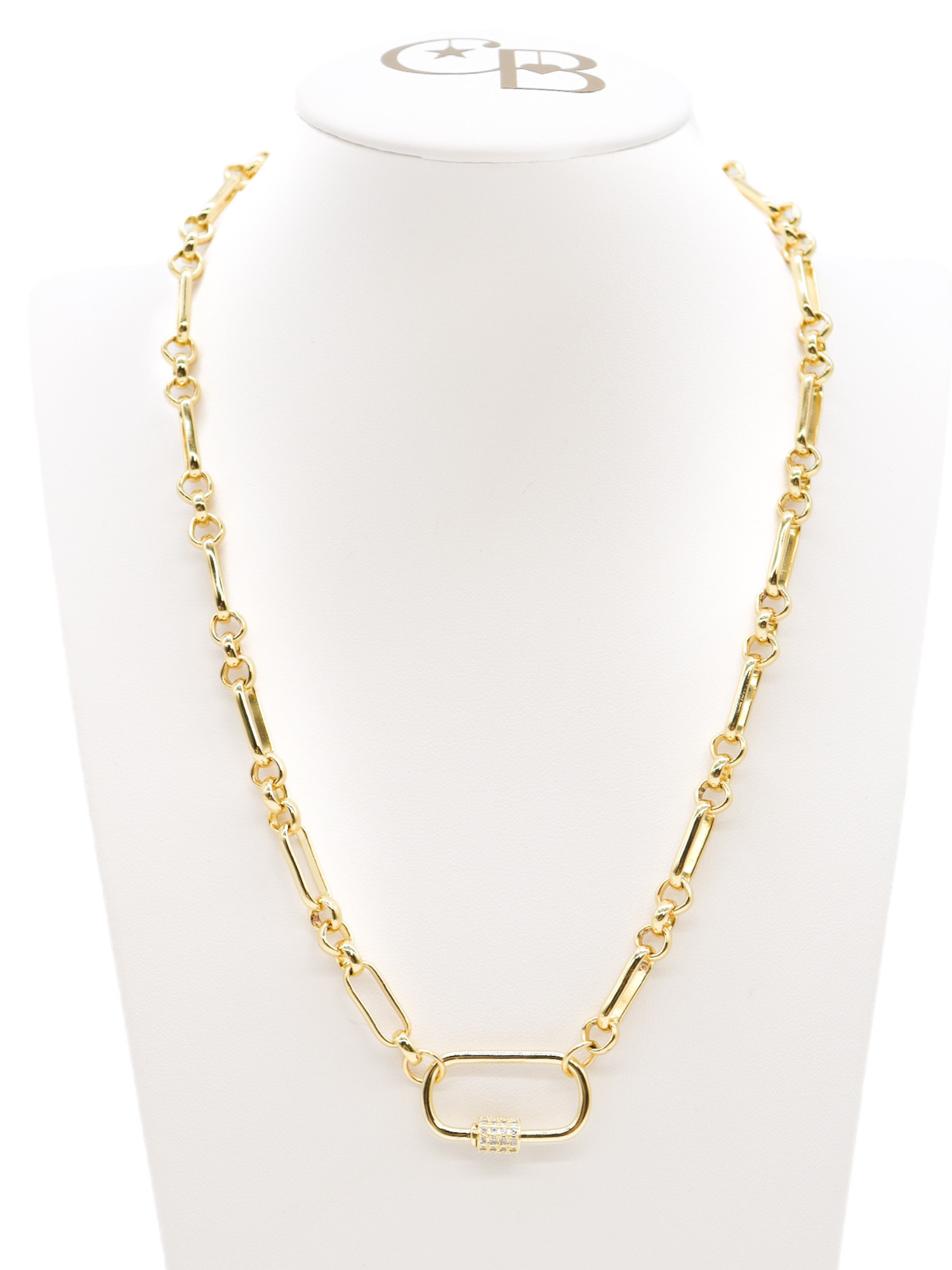 Limited Edition Gold Anna Necklace with Gabi Carabiner|16"