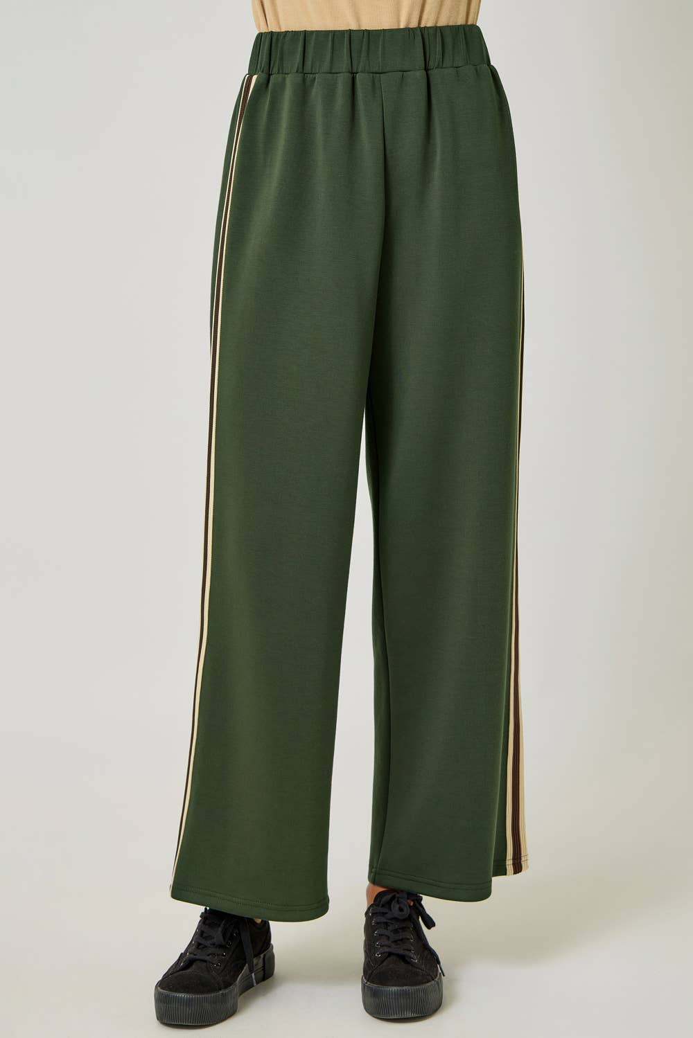 Embroidered Stripe Tracksuit Pants