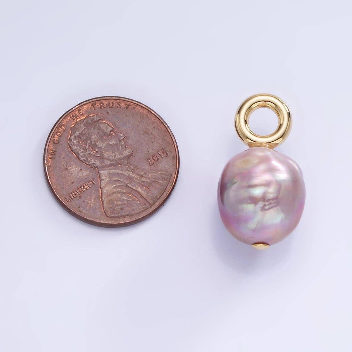 14K Gold Filled Purple Freshwater Pearl Drop Pendant