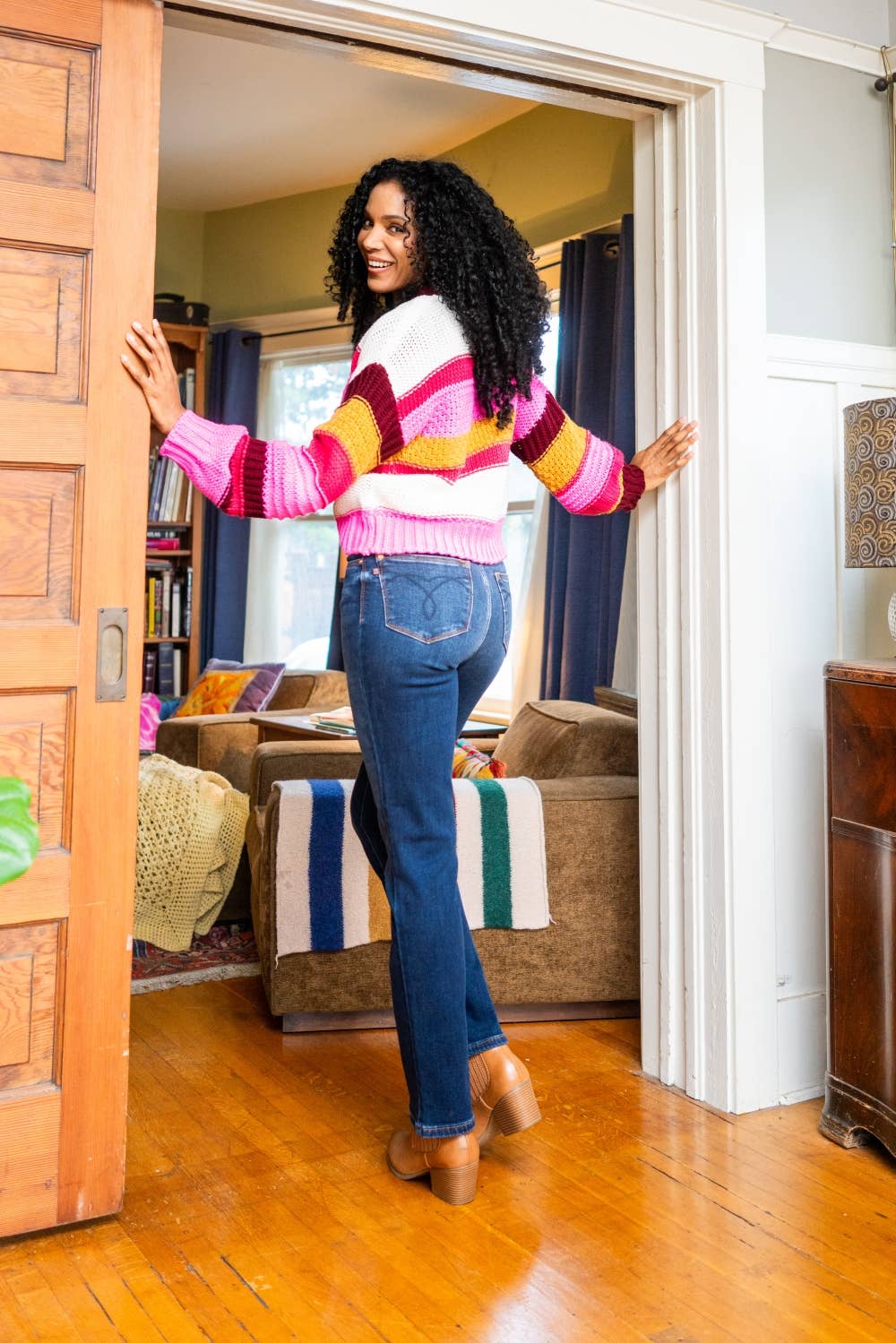 Vintage Wash Thermal Straight Denim