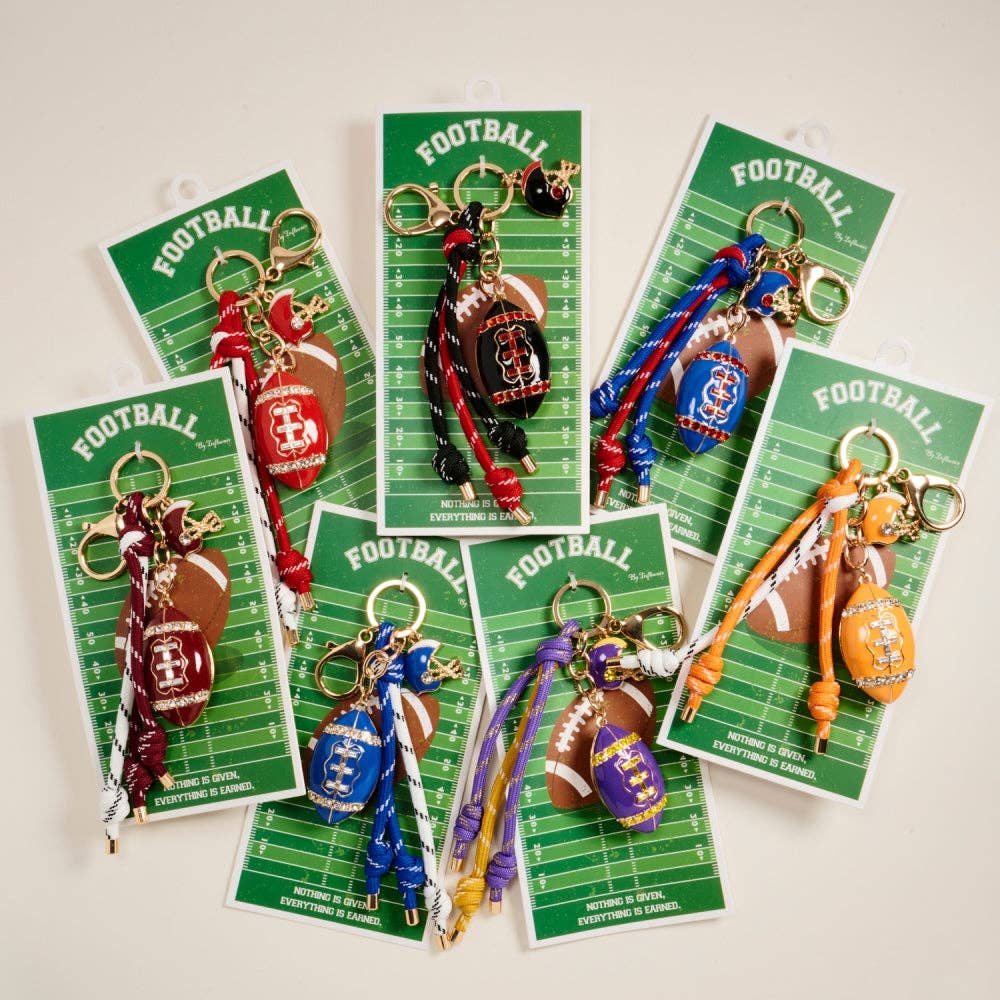 College Football Helmet Paracord Stone Keychain Bag Charm