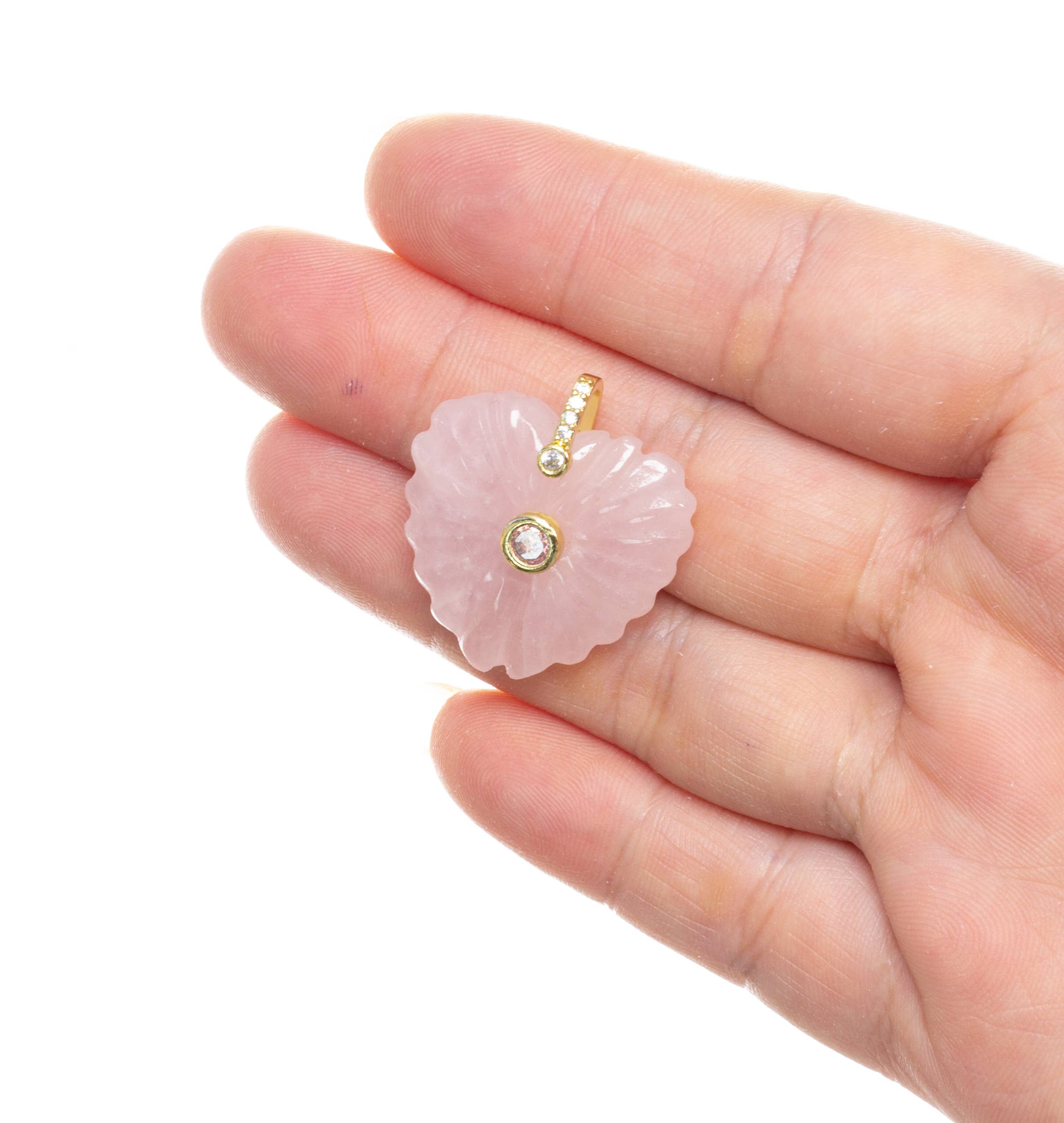 Heart Gemstone with cz bezel embellishment GSFNEW