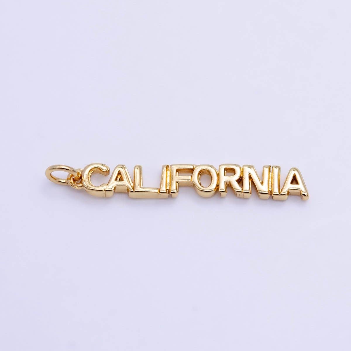 16K Gold Filled USA City States Script Tag Charm in Gold & Silver