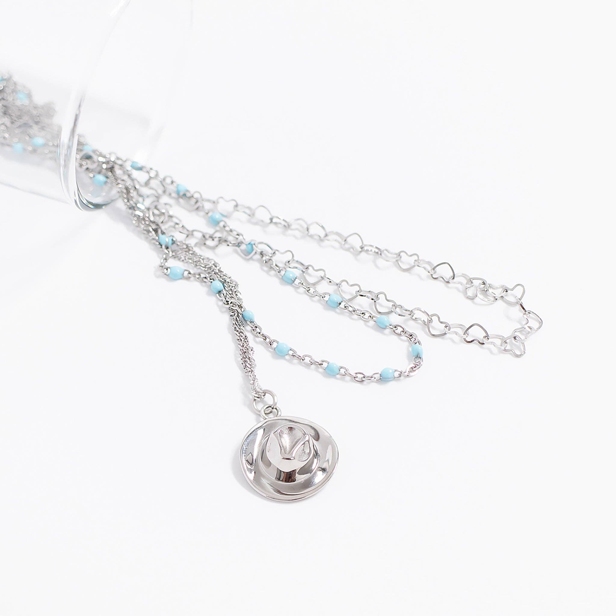 18K Gold PVD Stainless Steel Linked Heart Chain Necklace