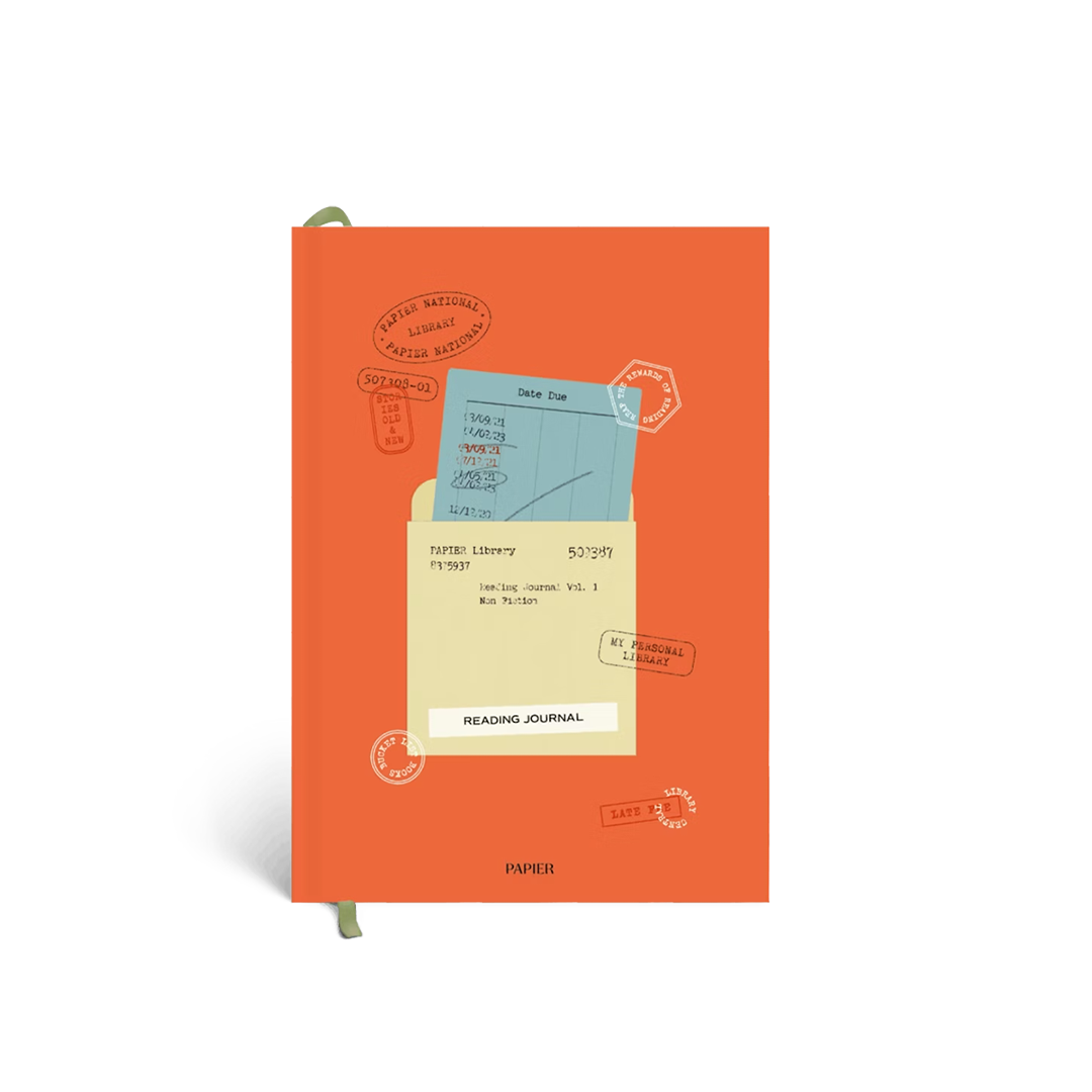 Library Card Hardcover Guided Reading Journal