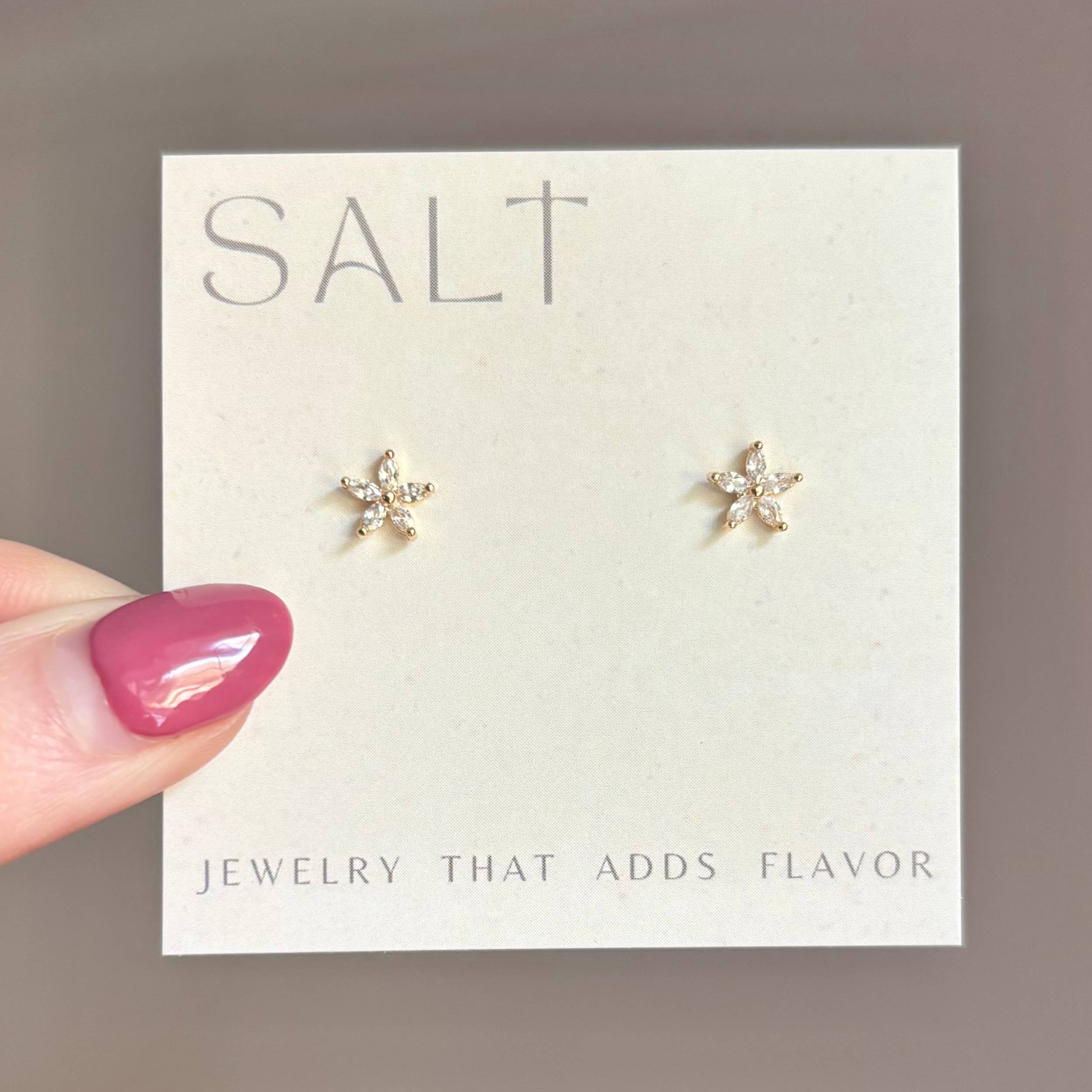 CRYSTAL FLOWER STUDS
