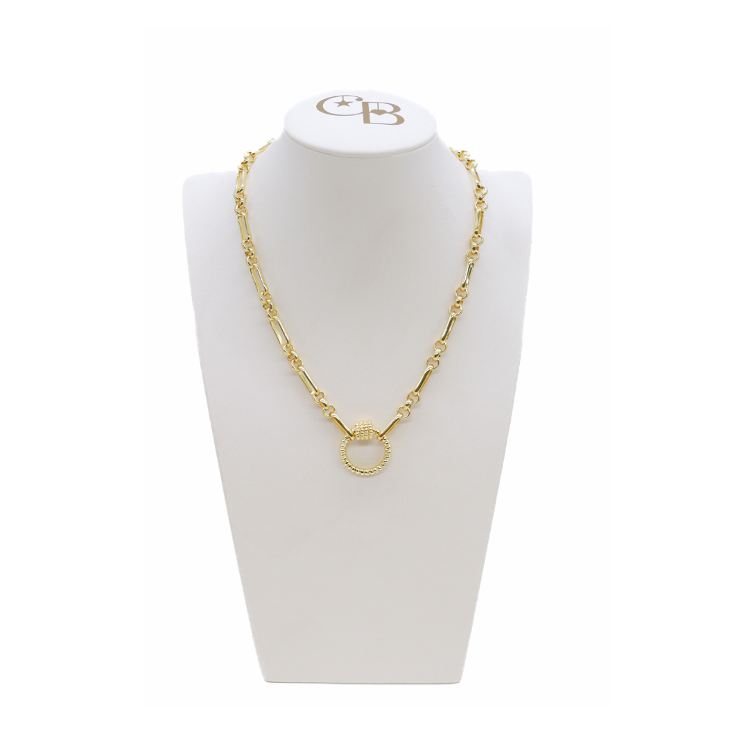Gold Anna Necklace with Round Bella Carabiner