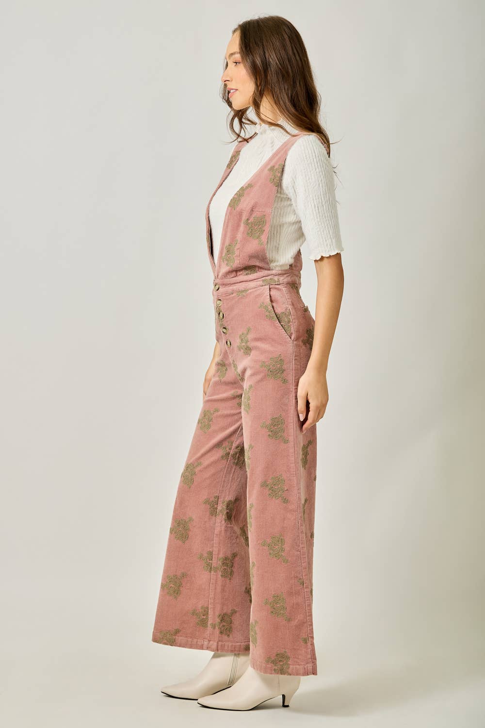 Fernie Embroidered Corduroy Jumpsuit
