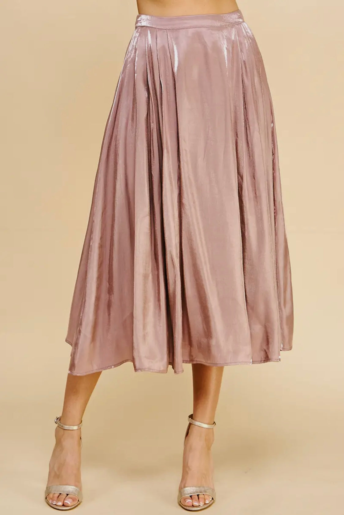 Charlotte Satin Pleated Maxi Skirt