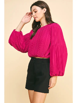 Mia Pleated Woven Top