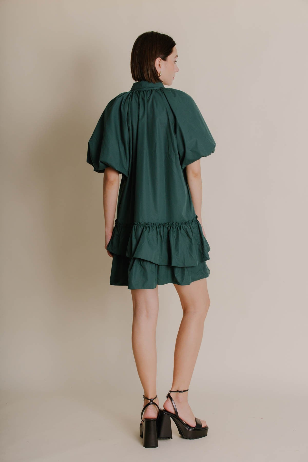 Whitley Ruffle Hem Shirt Dress