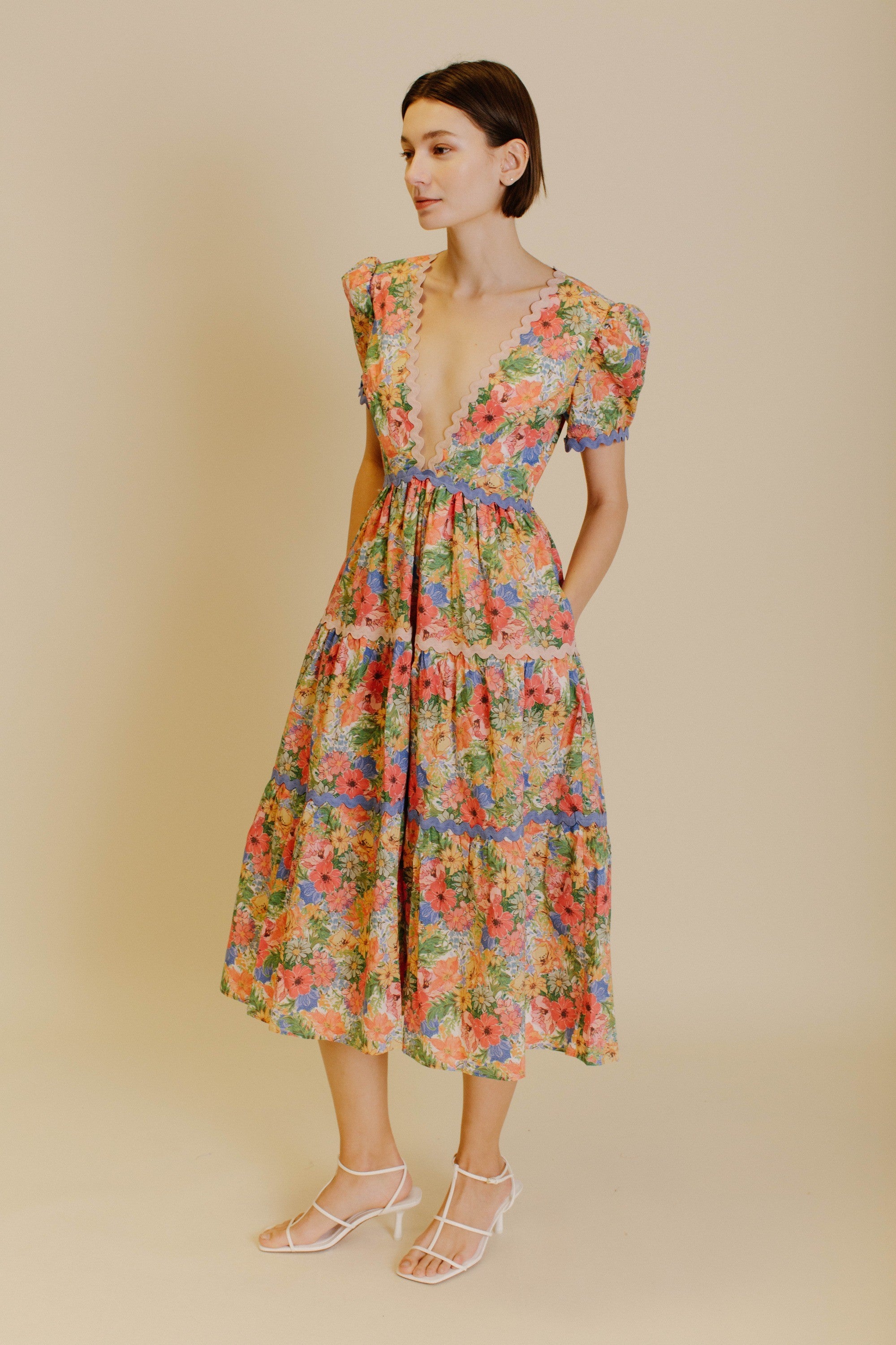 Caroline Floral Midi Dress