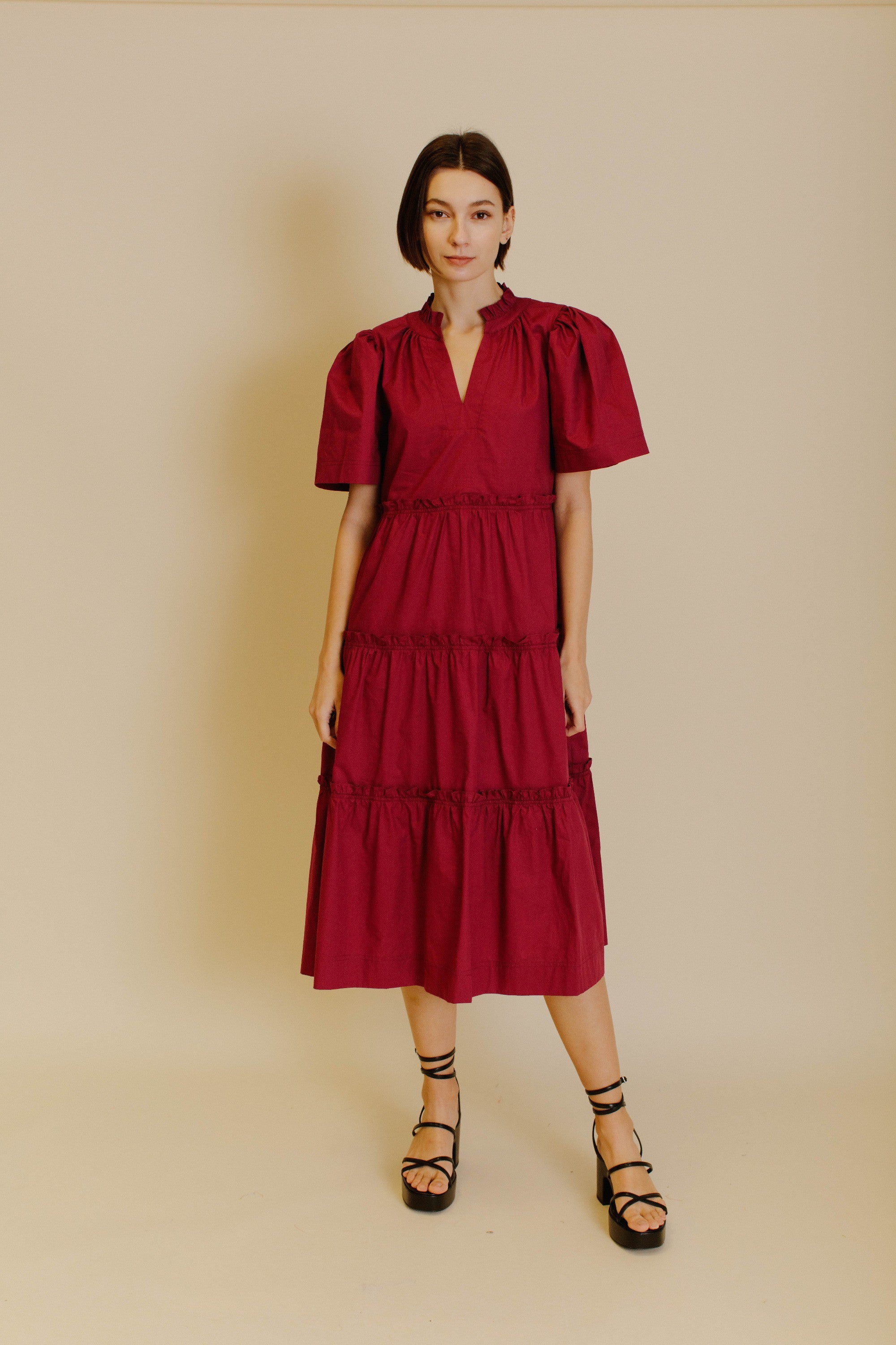 Brooks Midi tiered Dress