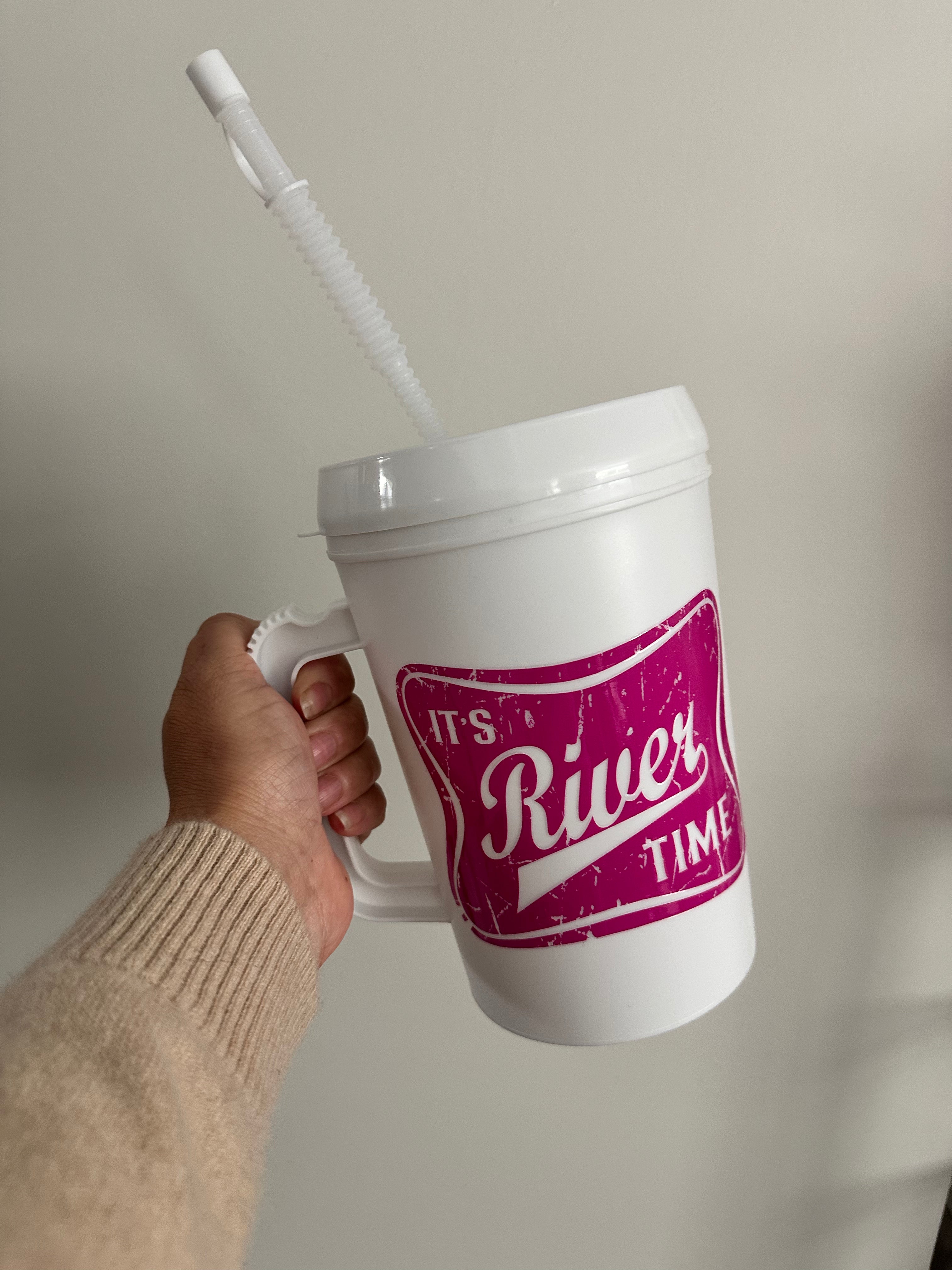 'It's River Time' Mega Trucker Mug White