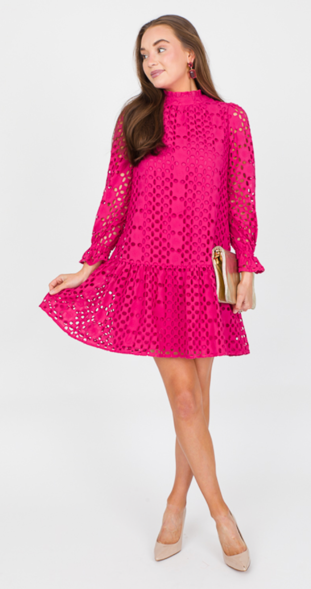 Tonya Eyelet Long Sleeve Dress