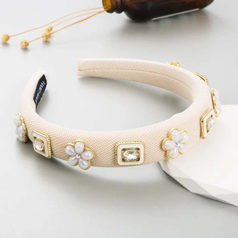 Headband - jeweled ivory
