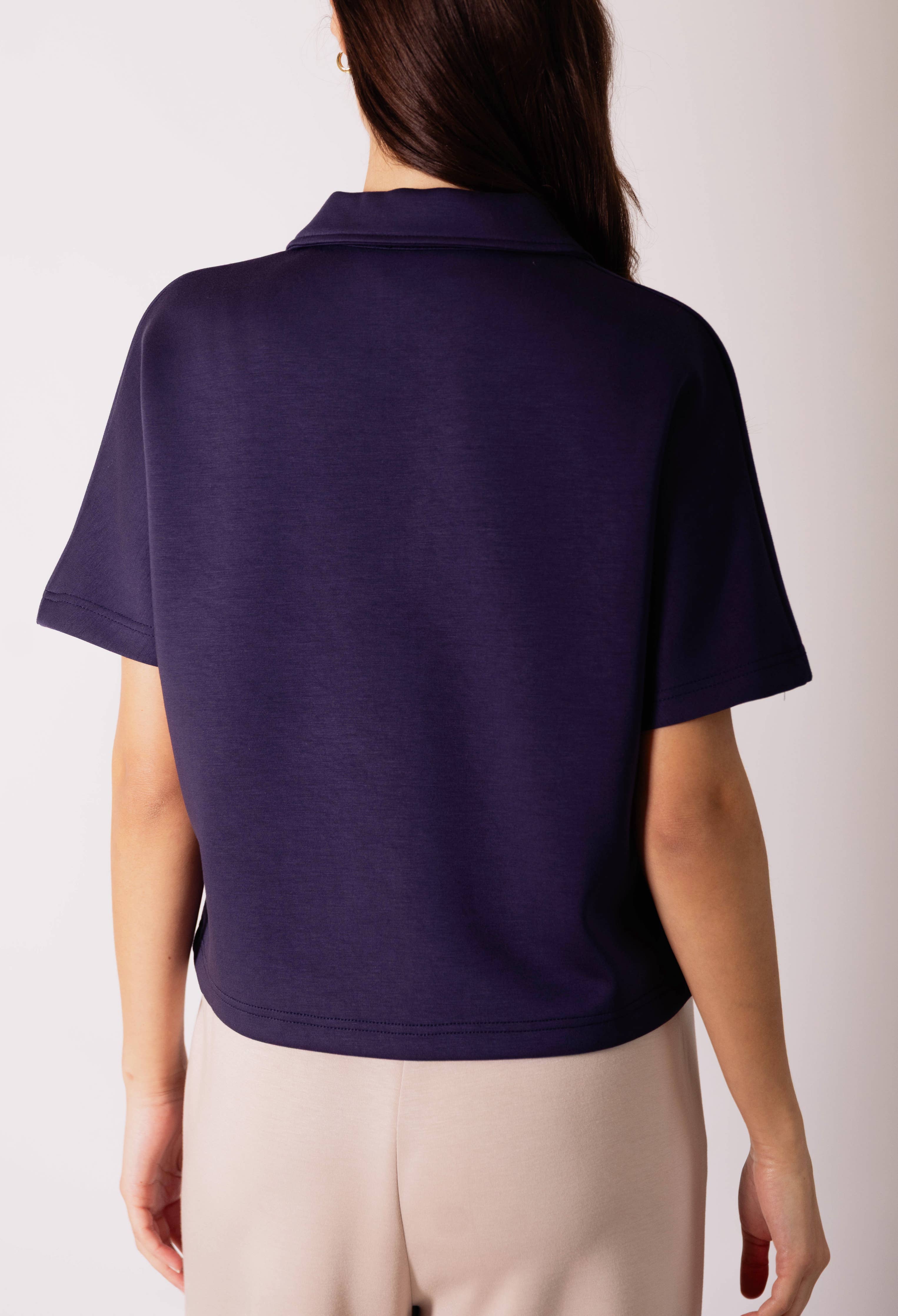 Butter Modal Short Sleeve Quarter Zip Top