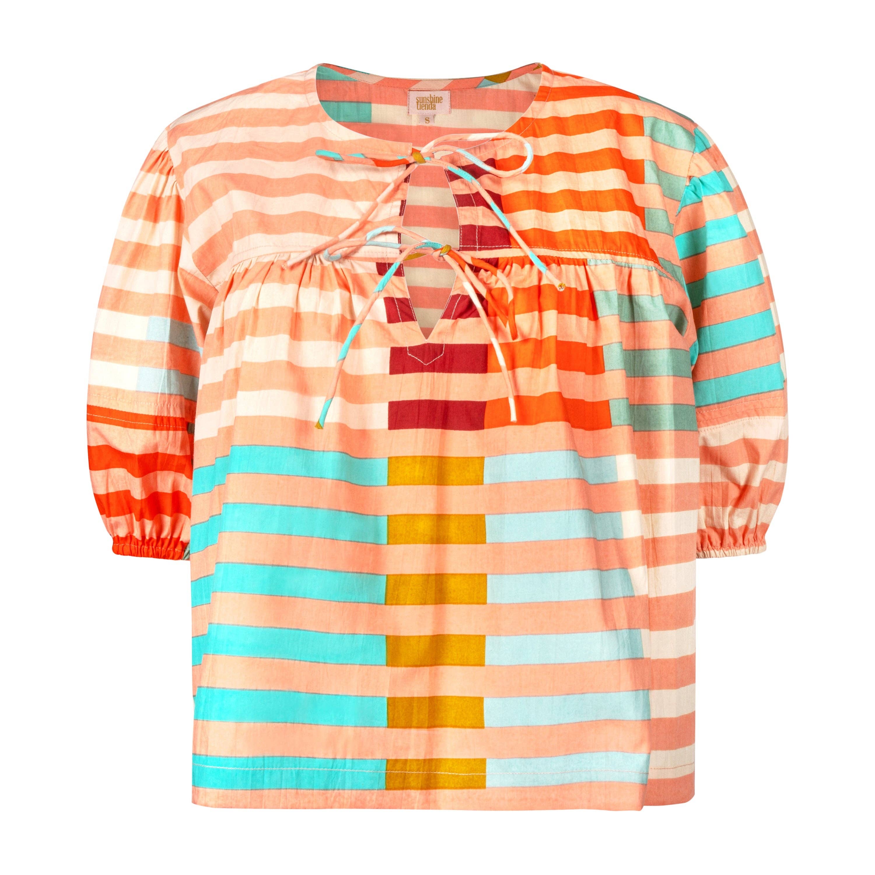 Apricot Colorful Stripe Mira Top