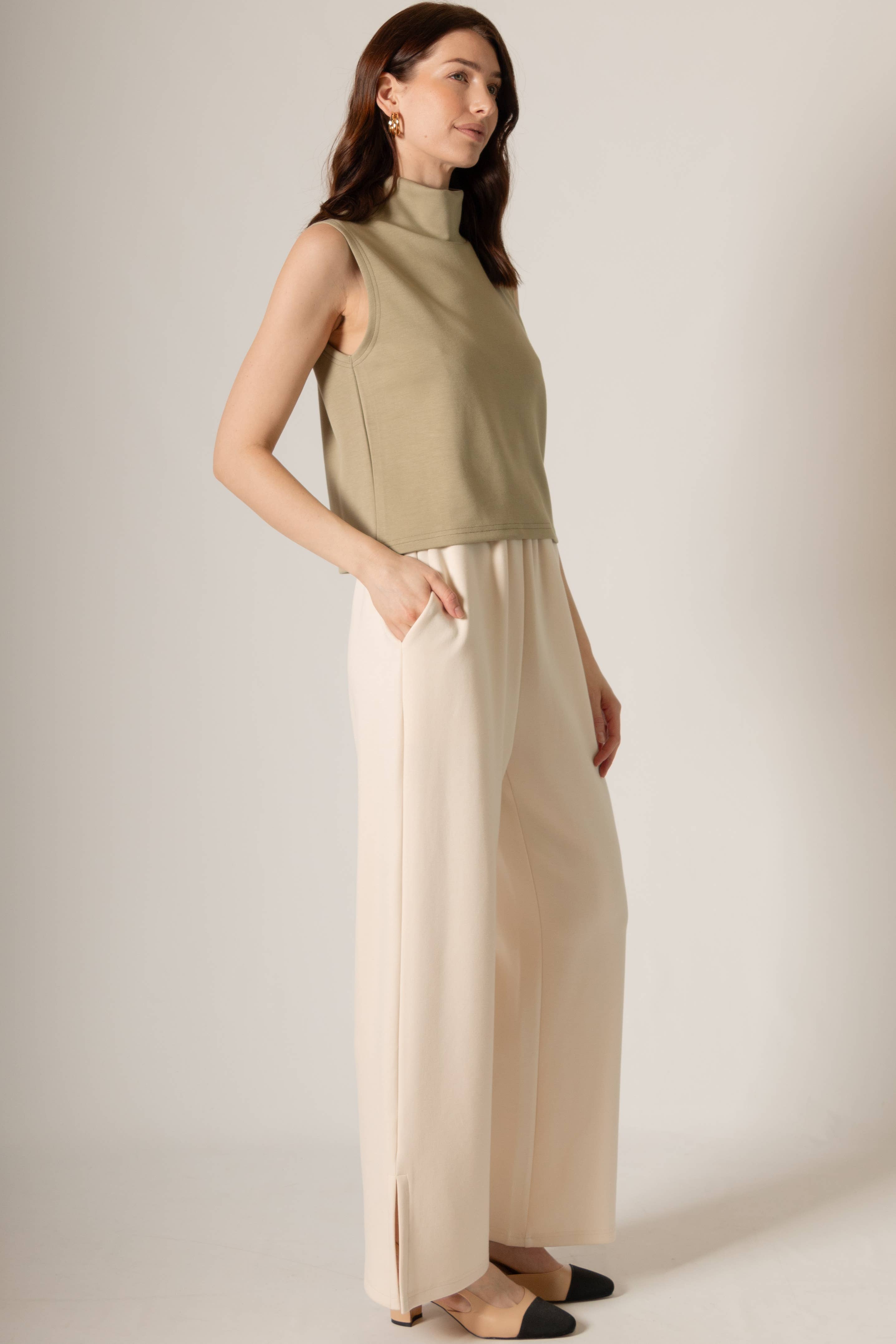 Butter Modal Cowl Neck Sleeveless Top