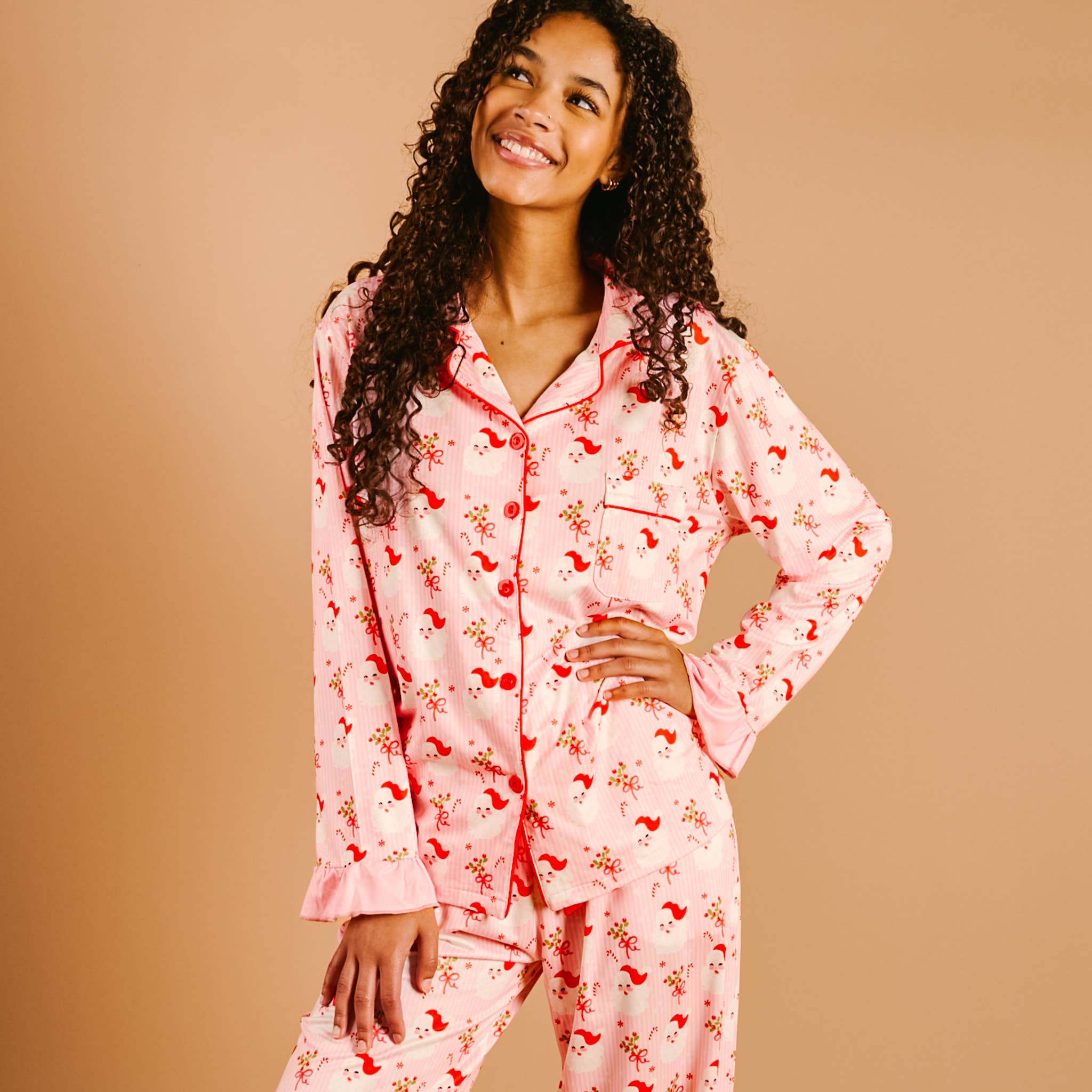 Sweet Dreams Pajama Pants Set-Holly Jolly Santa