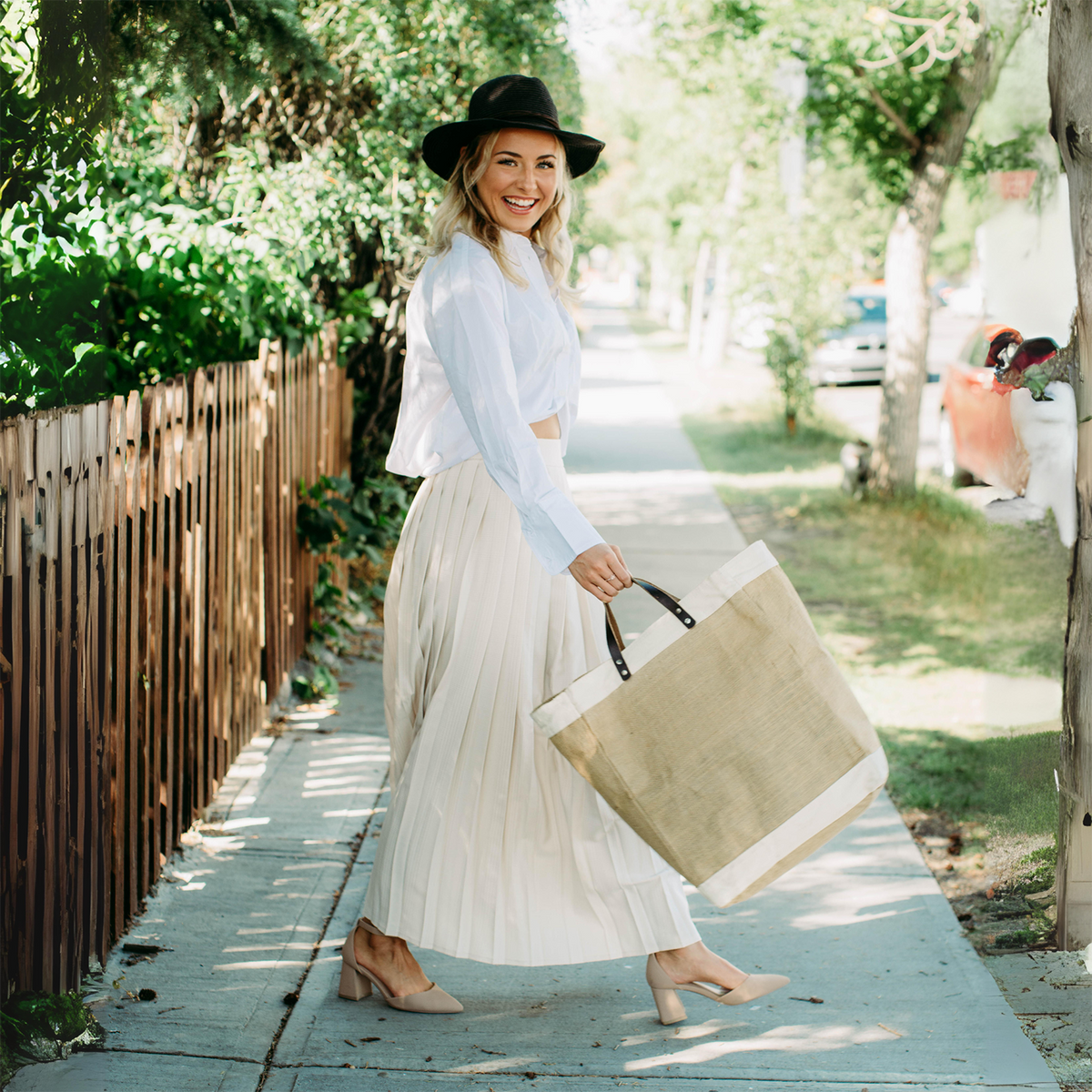 Bazaar Jute and Leather Market Tote Bag