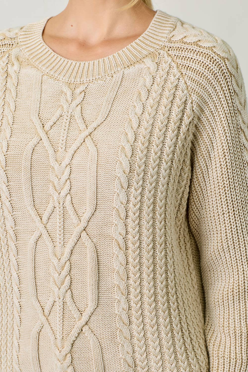 Washed Cable Sweater