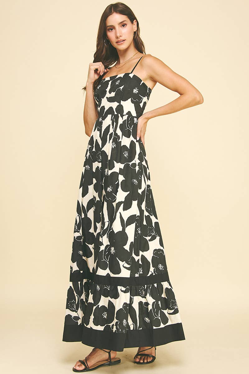 FLORAL TIERED MAXI DRESS - 6658D