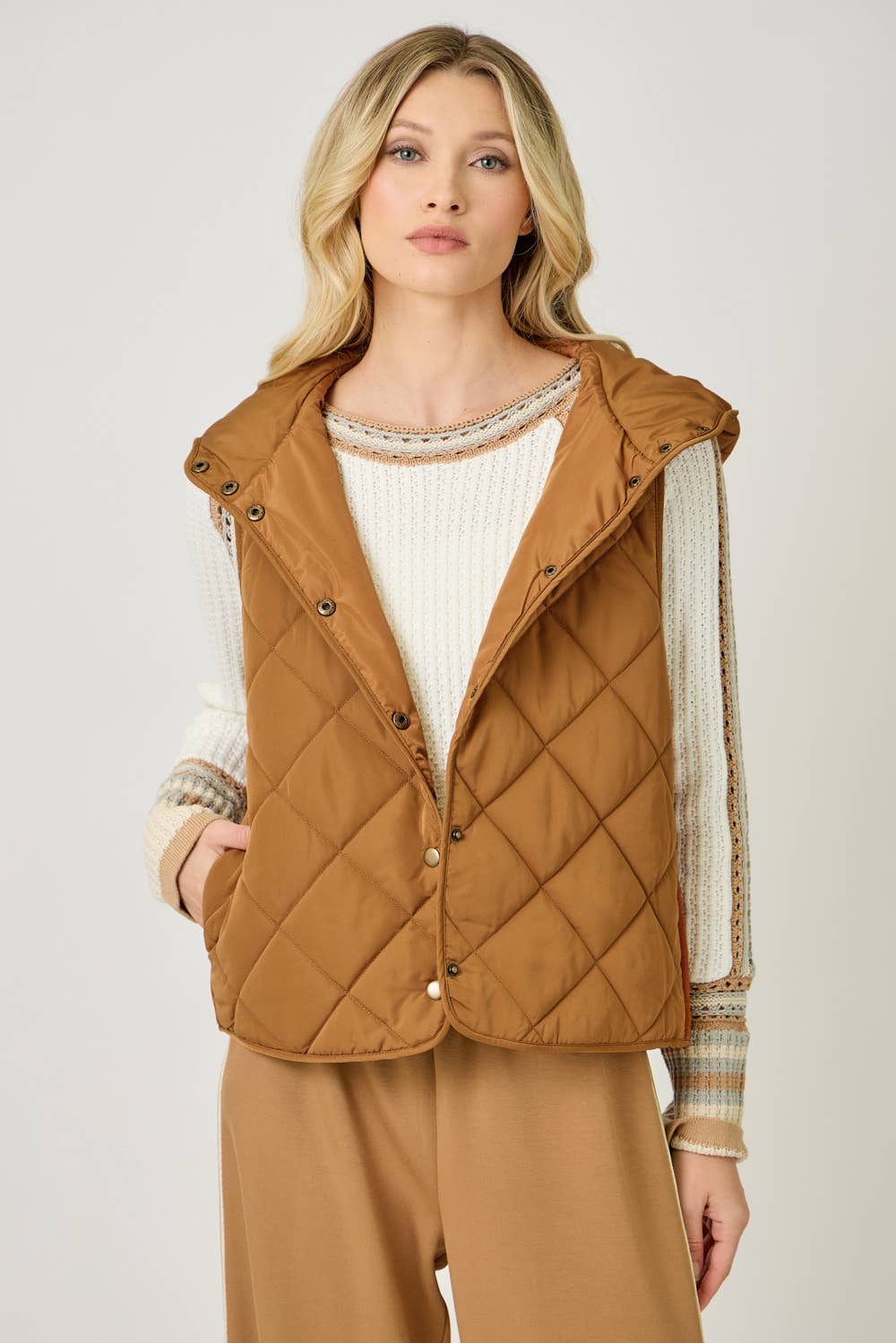 Quilted Puffer Hoodie Vest
